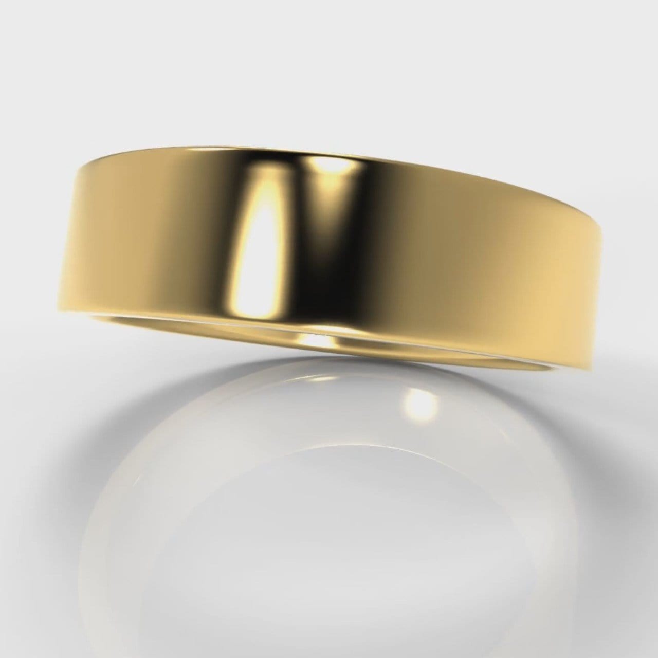 6mm Flat Top Comfort Fit Wedding Ring - Yellow Gold