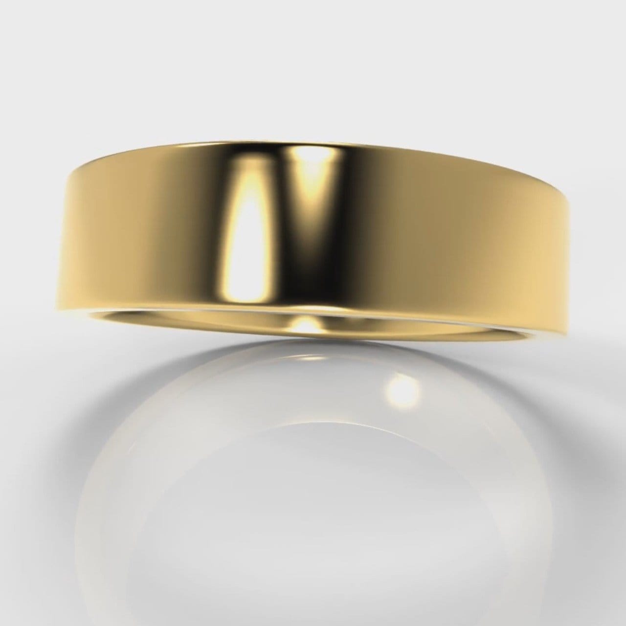 6mm Flat Top Comfort Fit Wedding Ring - Yellow Gold