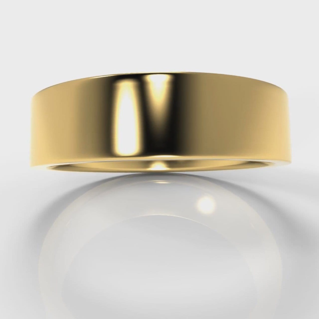 6mm Flat Top Comfort Fit Wedding Ring - Yellow Gold