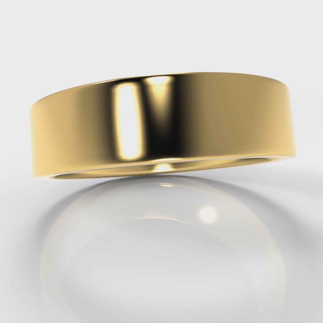6mm Flat Top Comfort Fit Wedding Ring - Yellow Gold