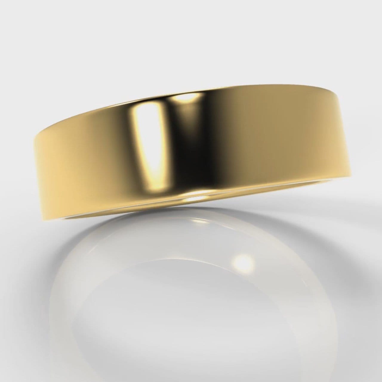 6mm Flat Top Comfort Fit Wedding Ring - Yellow Gold