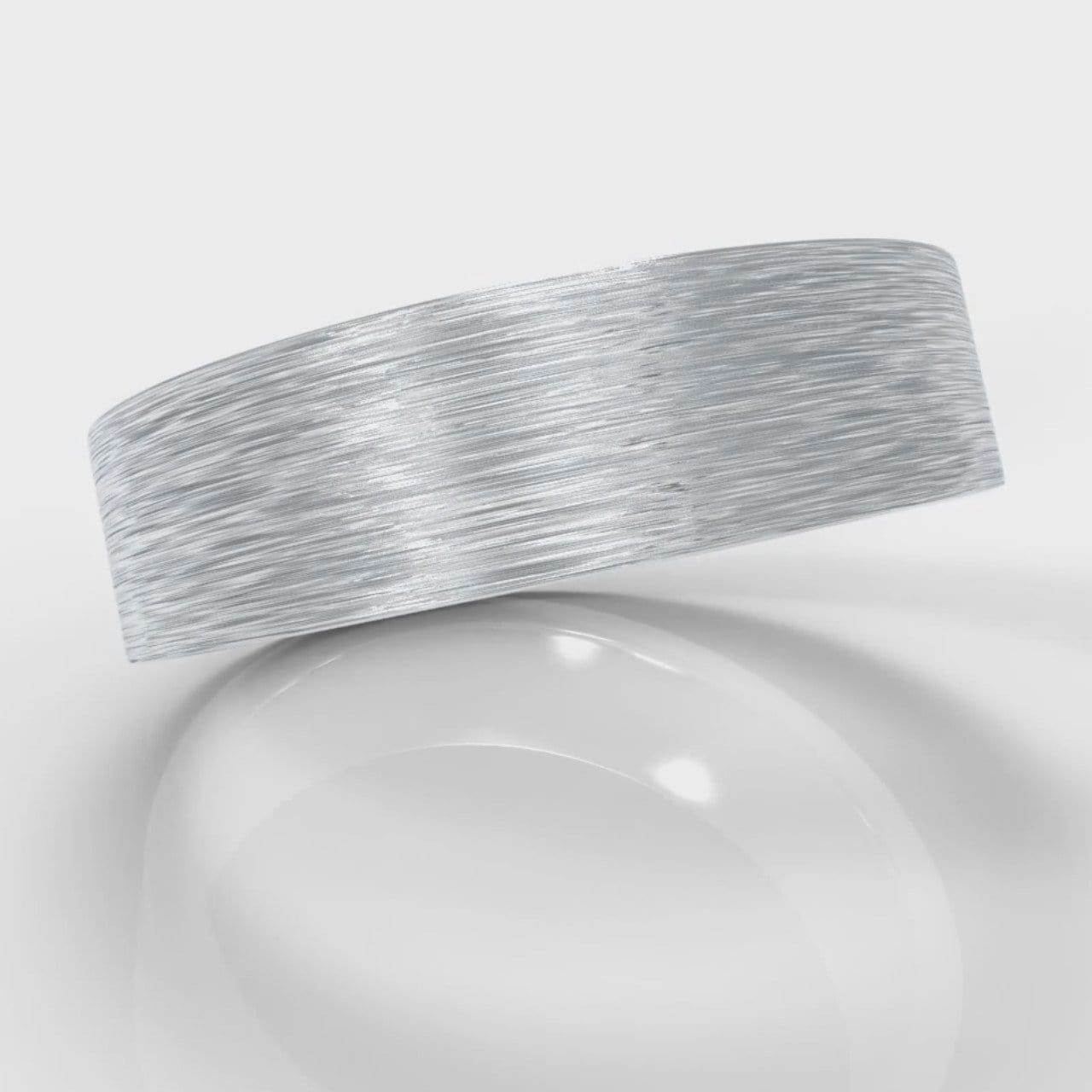 6mm Flat Top Comfort Fit Brushed Wedding Ring