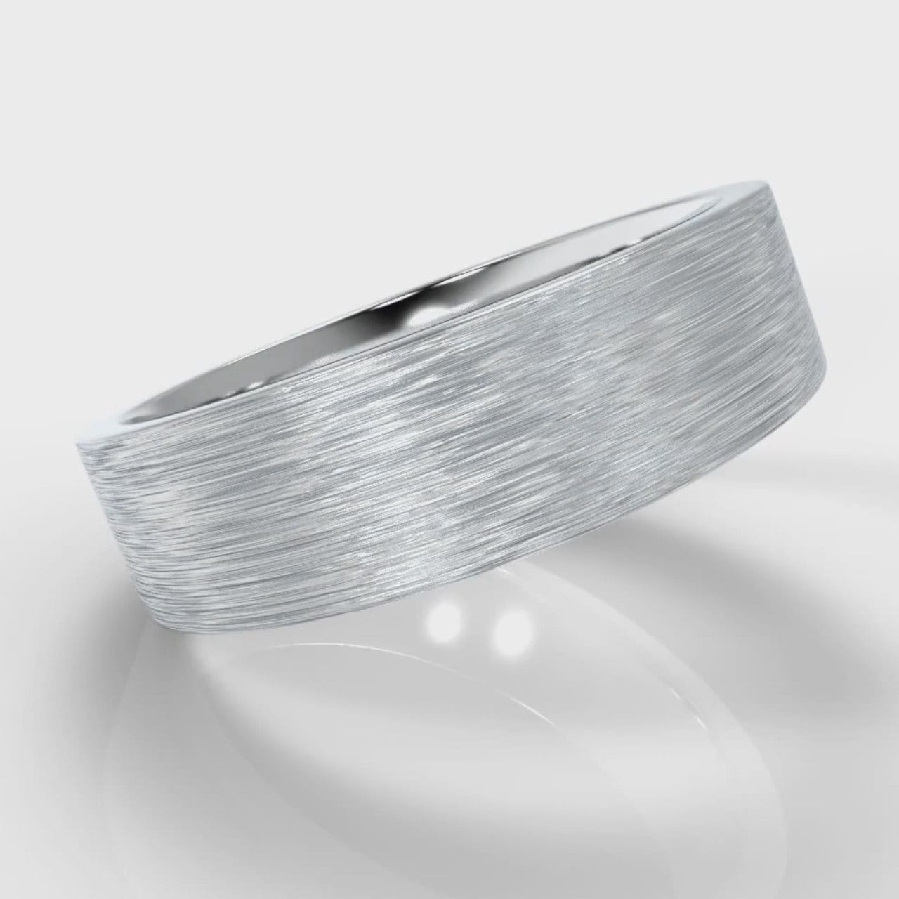 6mm Flat Top Comfort Fit Brushed Wedding Ring