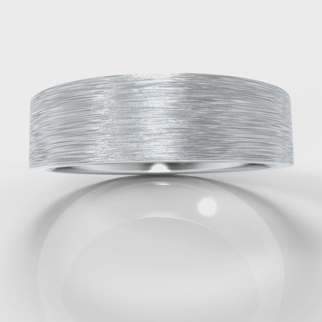 6mm Flat Top Comfort Fit Brushed Wedding Ring
