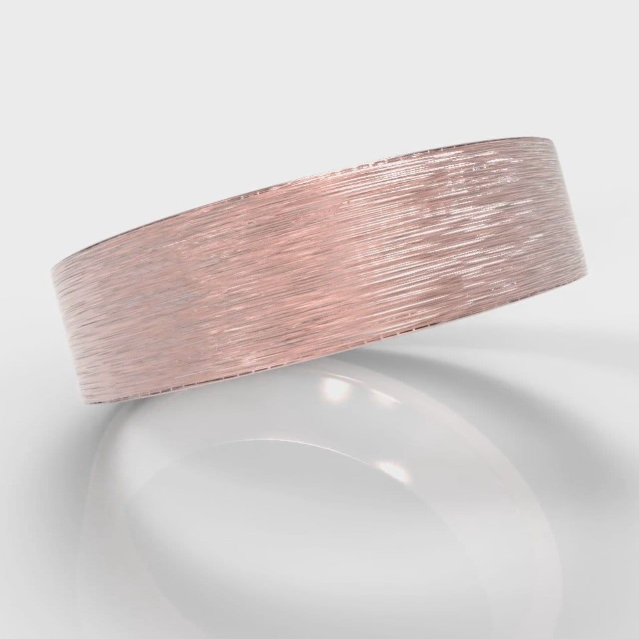 6mm Flat Top Comfort Fit Brushed Wedding Ring - Rose Gold