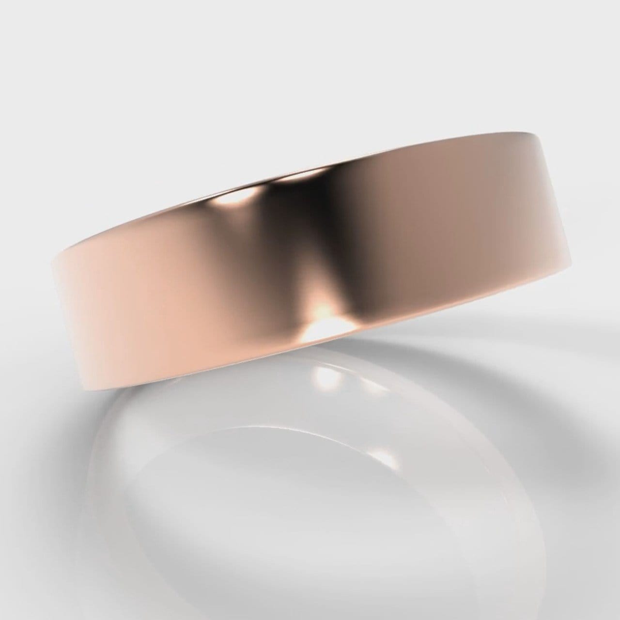 6mm Flat Top Comfort Fit Wedding Ring - Rose Gold