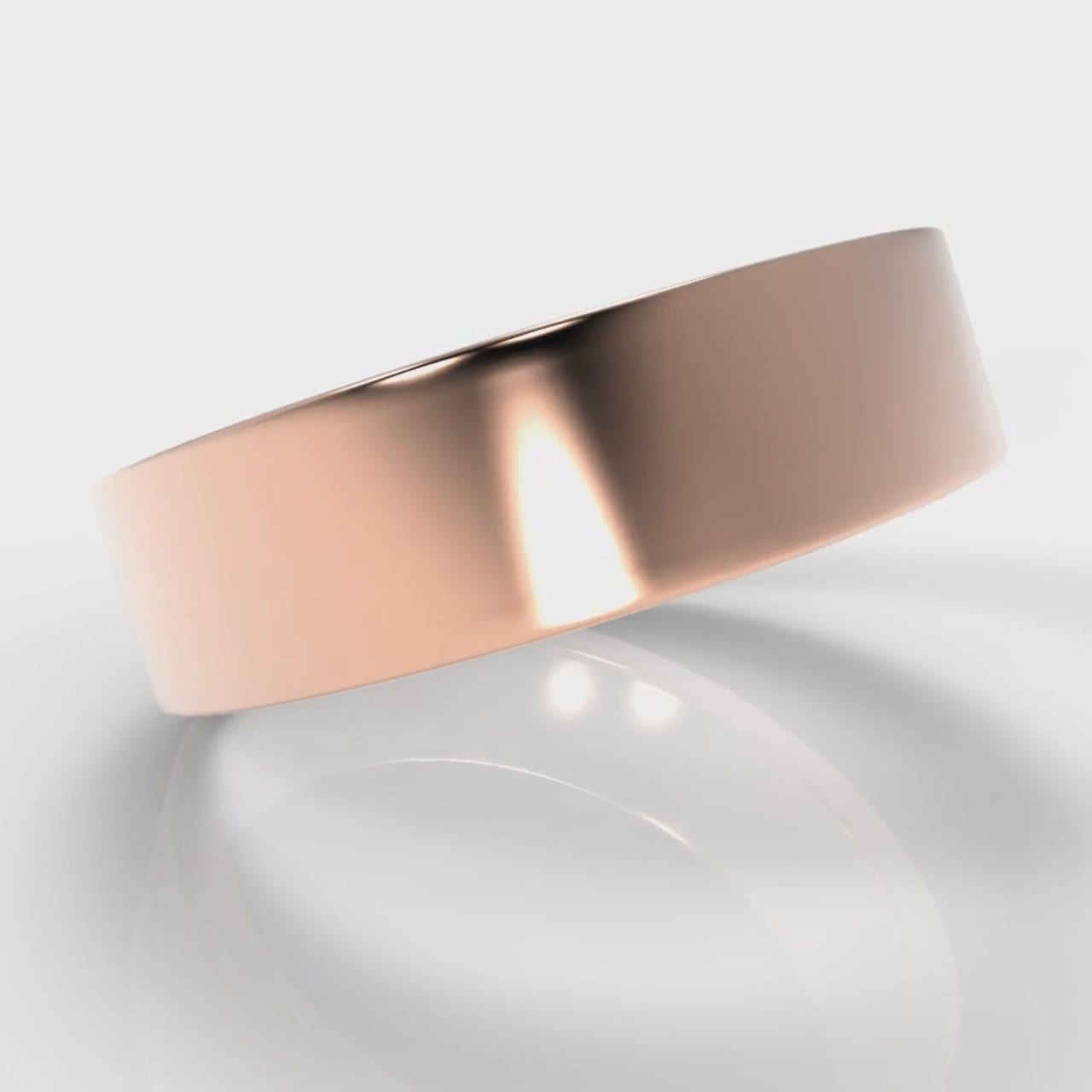 6mm Flat Top Comfort Fit Wedding Ring - Rose Gold