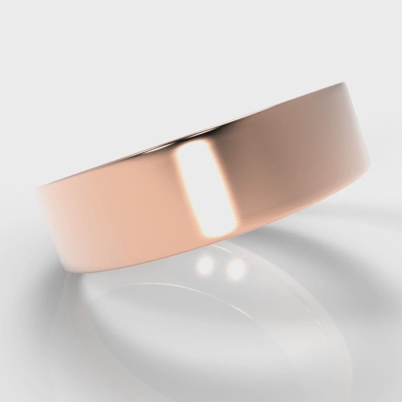 6mm Flat Top Comfort Fit Wedding Ring - Rose Gold