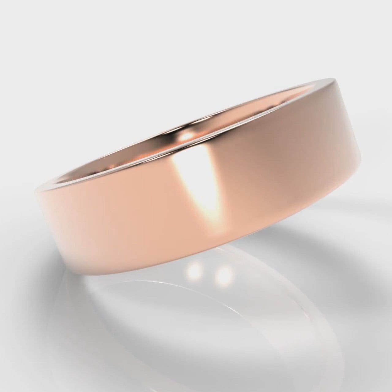 6mm Flat Top Comfort Fit Wedding Ring - Rose Gold