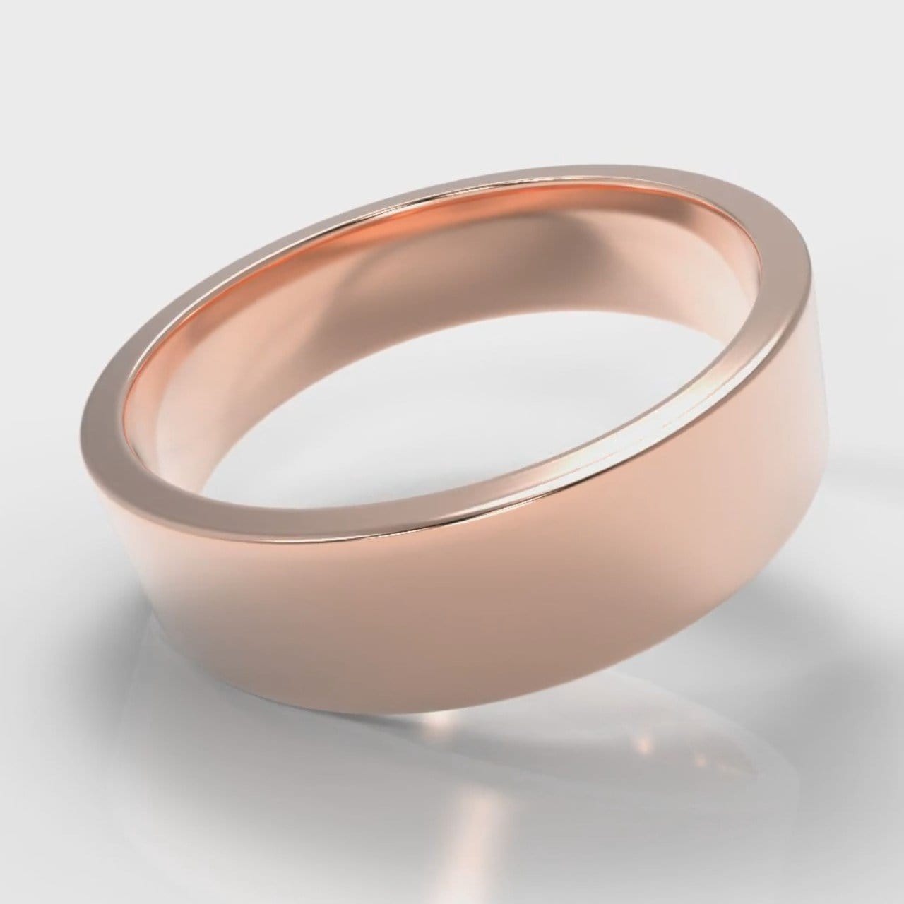 6mm Flat Top Comfort Fit Wedding Ring - Rose Gold