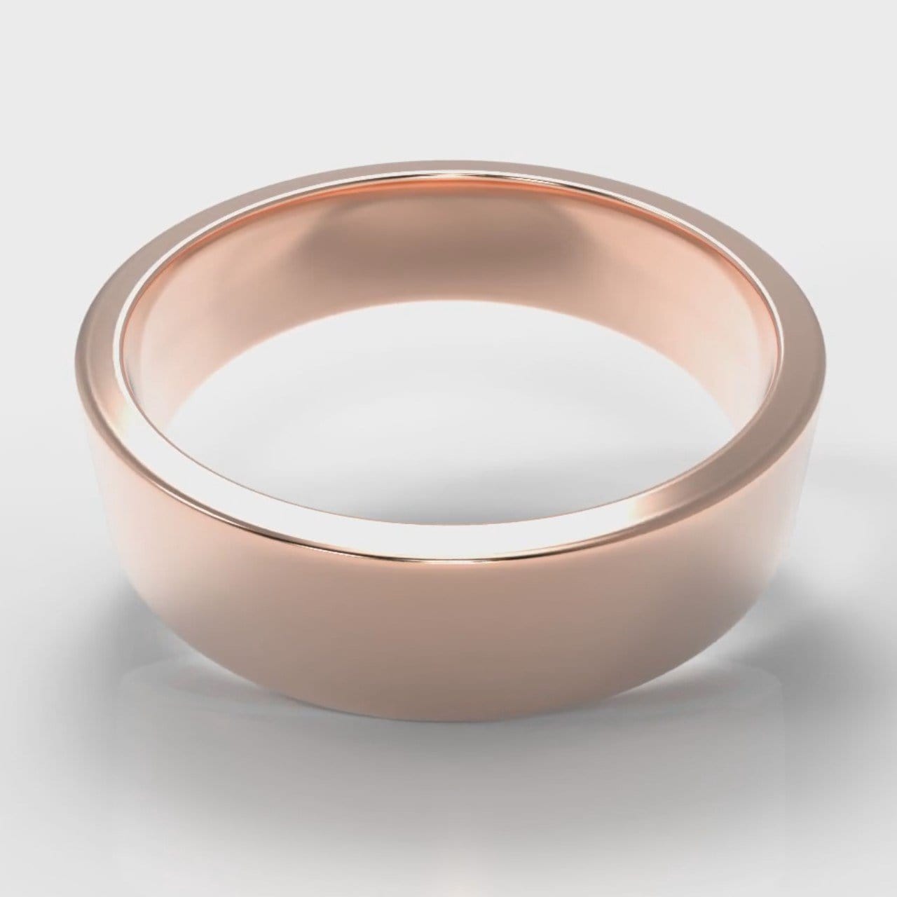6mm Flat Top Comfort Fit Wedding Ring - Rose Gold
