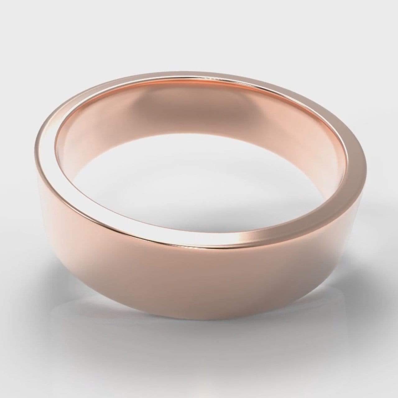 6mm Flat Top Comfort Fit Wedding Ring - Rose Gold