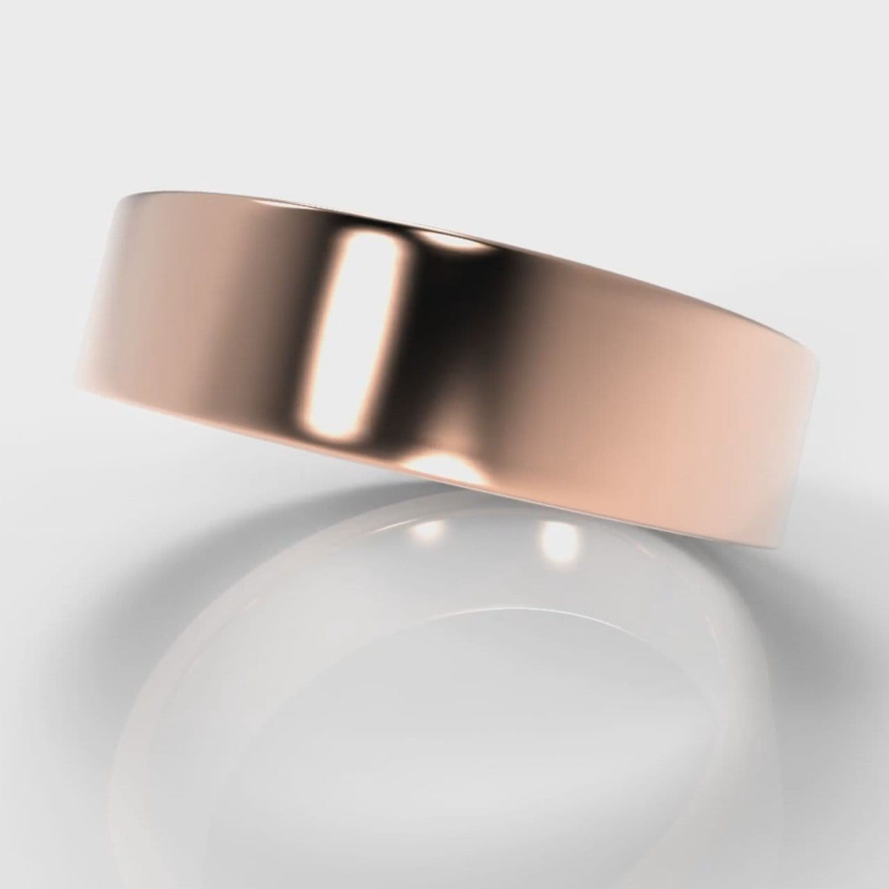 6mm Flat Top Comfort Fit Wedding Ring - Rose Gold
