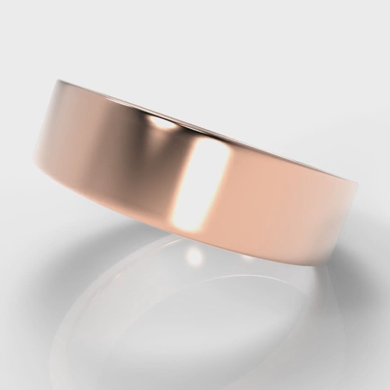 6mm Flat Top Comfort Fit Wedding Ring - Rose Gold