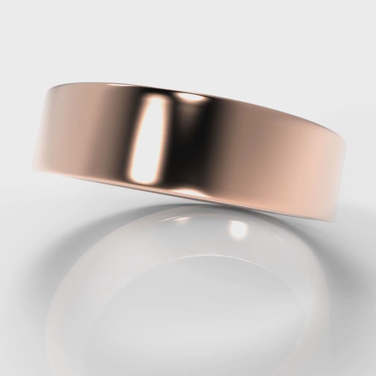 6mm Flat Top Comfort Fit Wedding Ring - Rose Gold