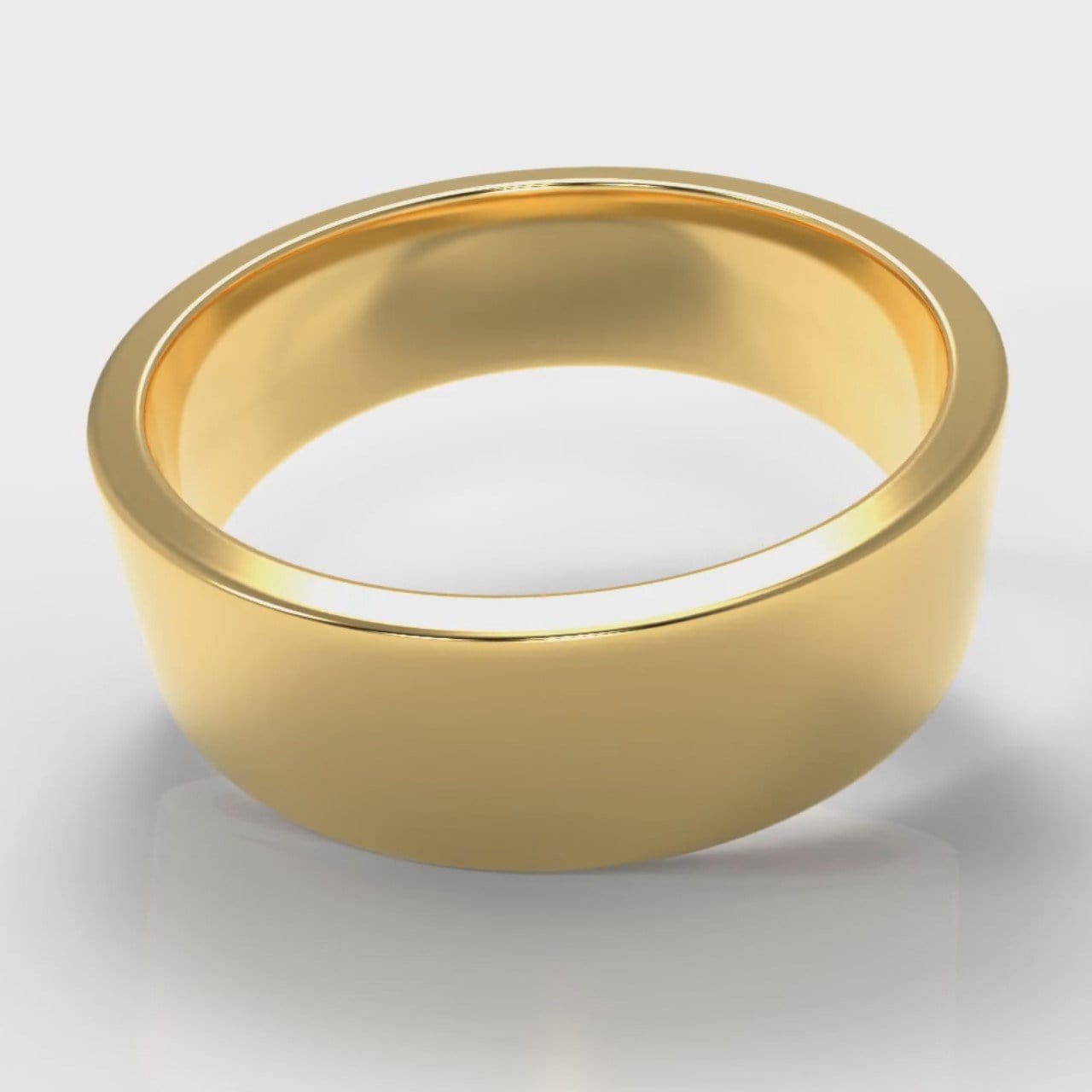 7mm Flat Top Comfort Fit Wedding Ring - Yellow Gold