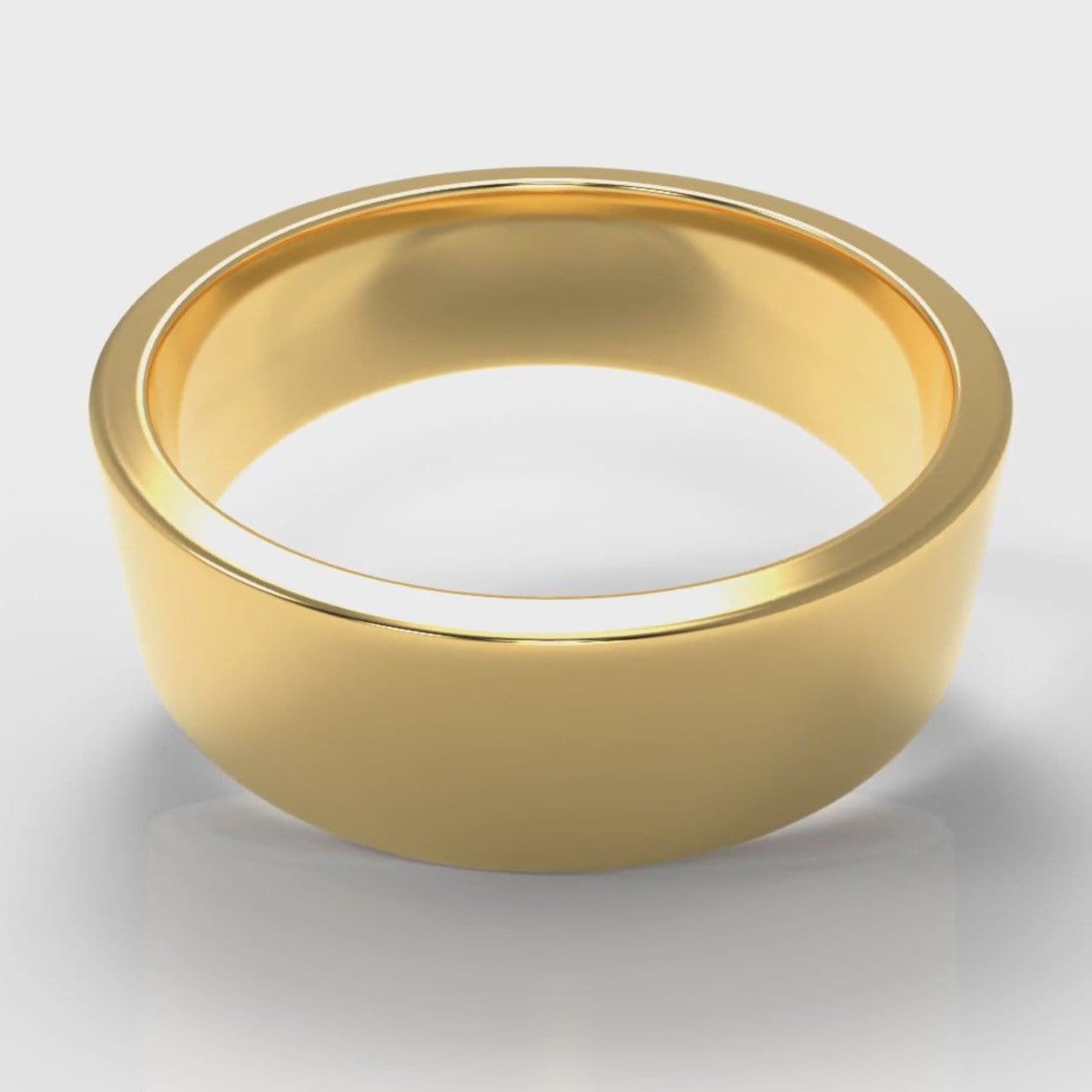 7mm Flat Top Comfort Fit Wedding Ring - Yellow Gold