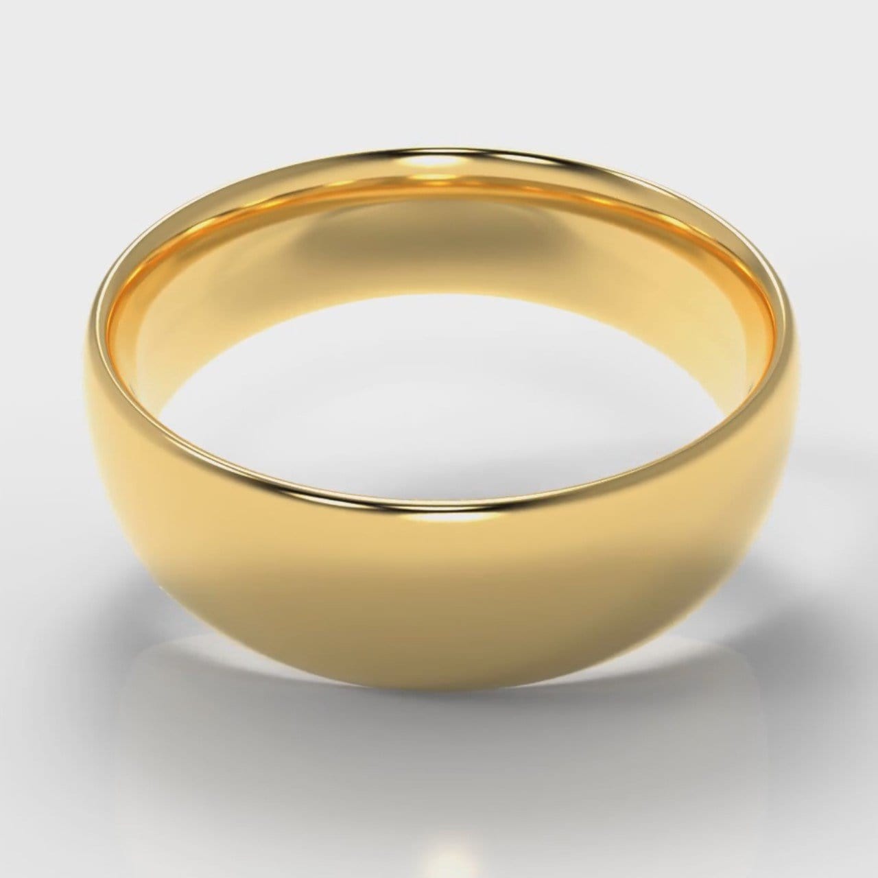 7mm Court Shaped Comfort Fit Wedding Ring - Yellow Gold