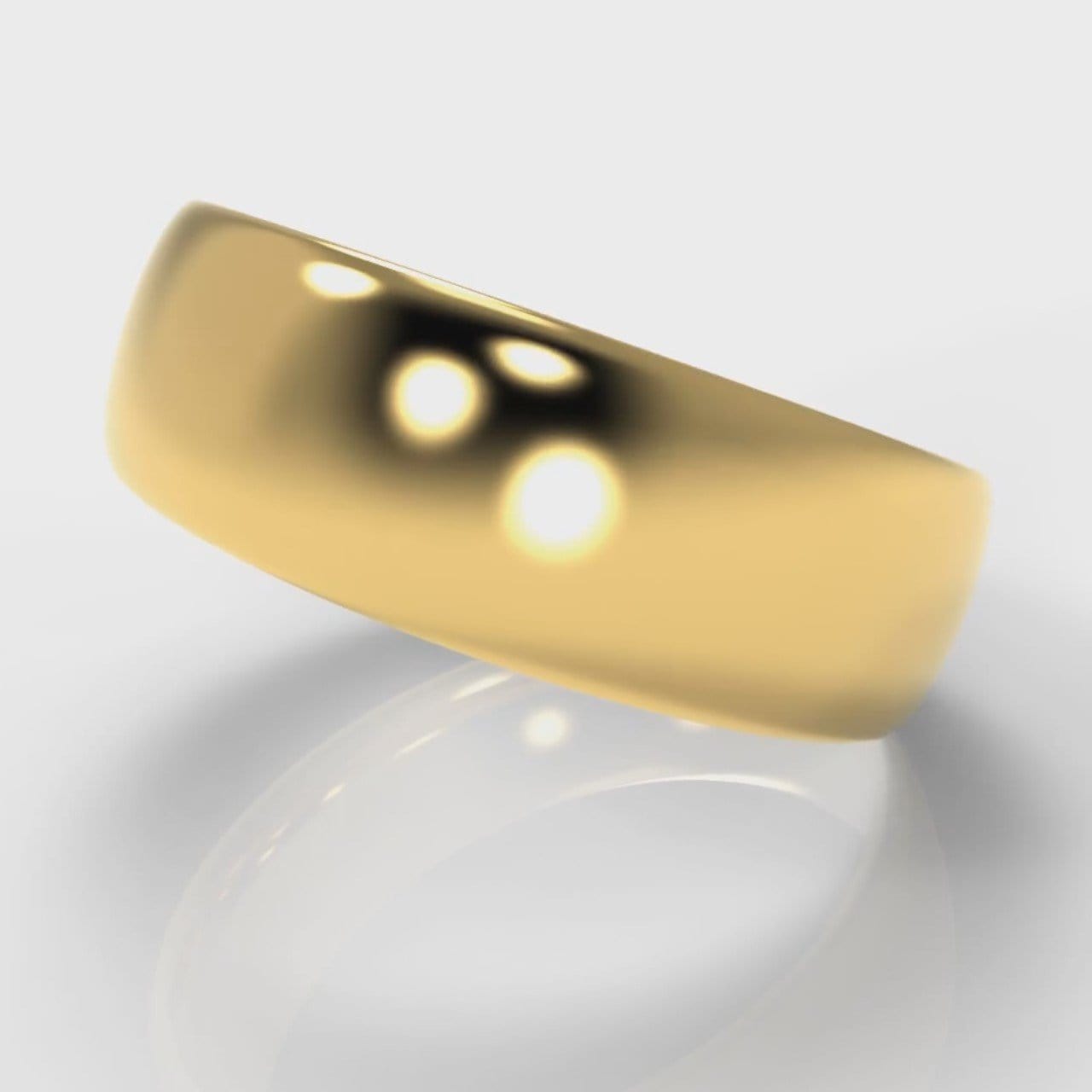 7mm Court Shaped Comfort Fit Wedding Ring - Yellow Gold