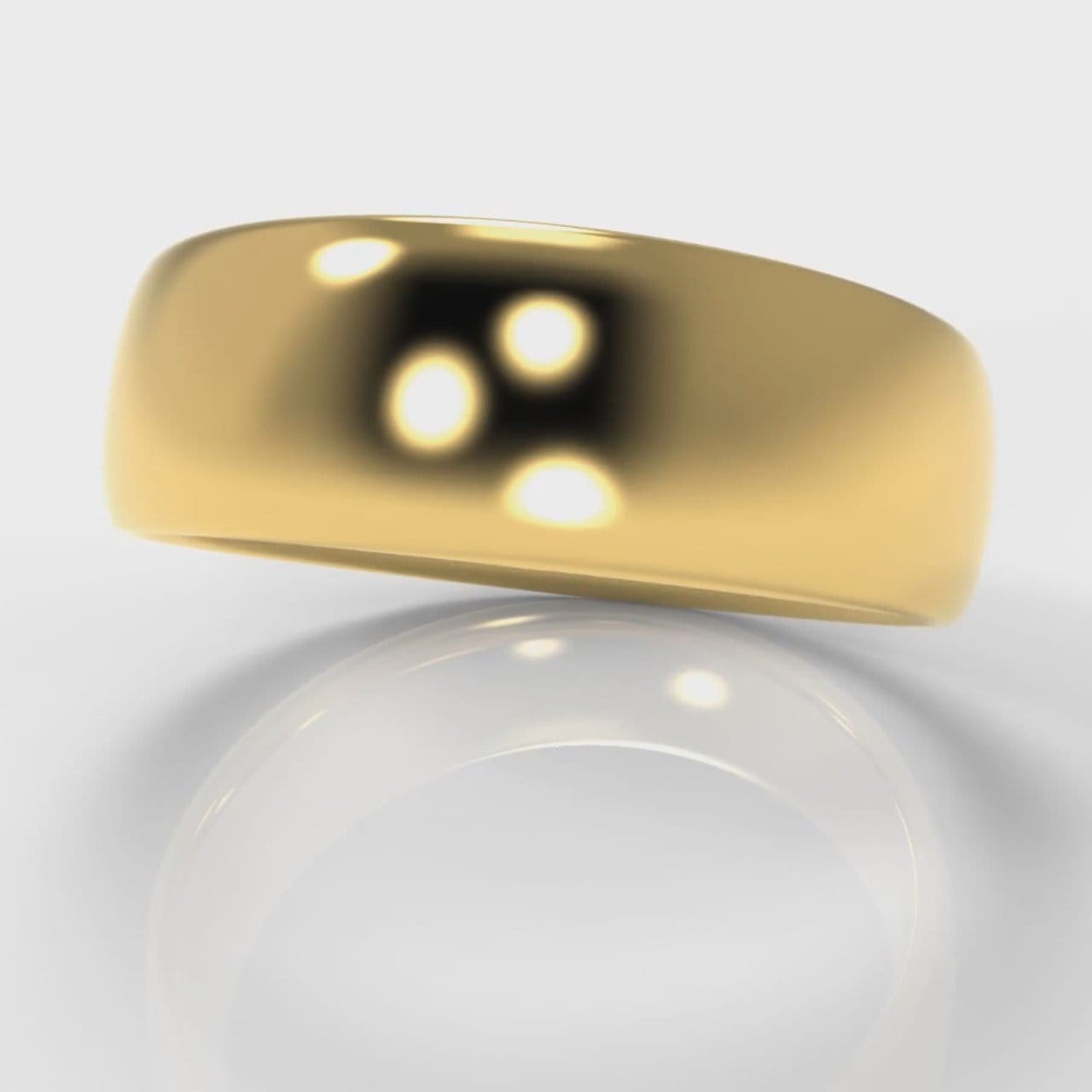 7mm Court Shaped Comfort Fit Wedding Ring - Yellow Gold