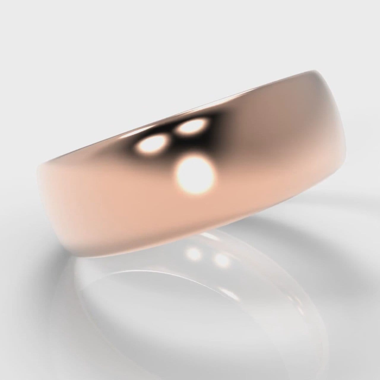 7mm Court Shaped Comfort Fit Wedding Ring - Rose Gold
