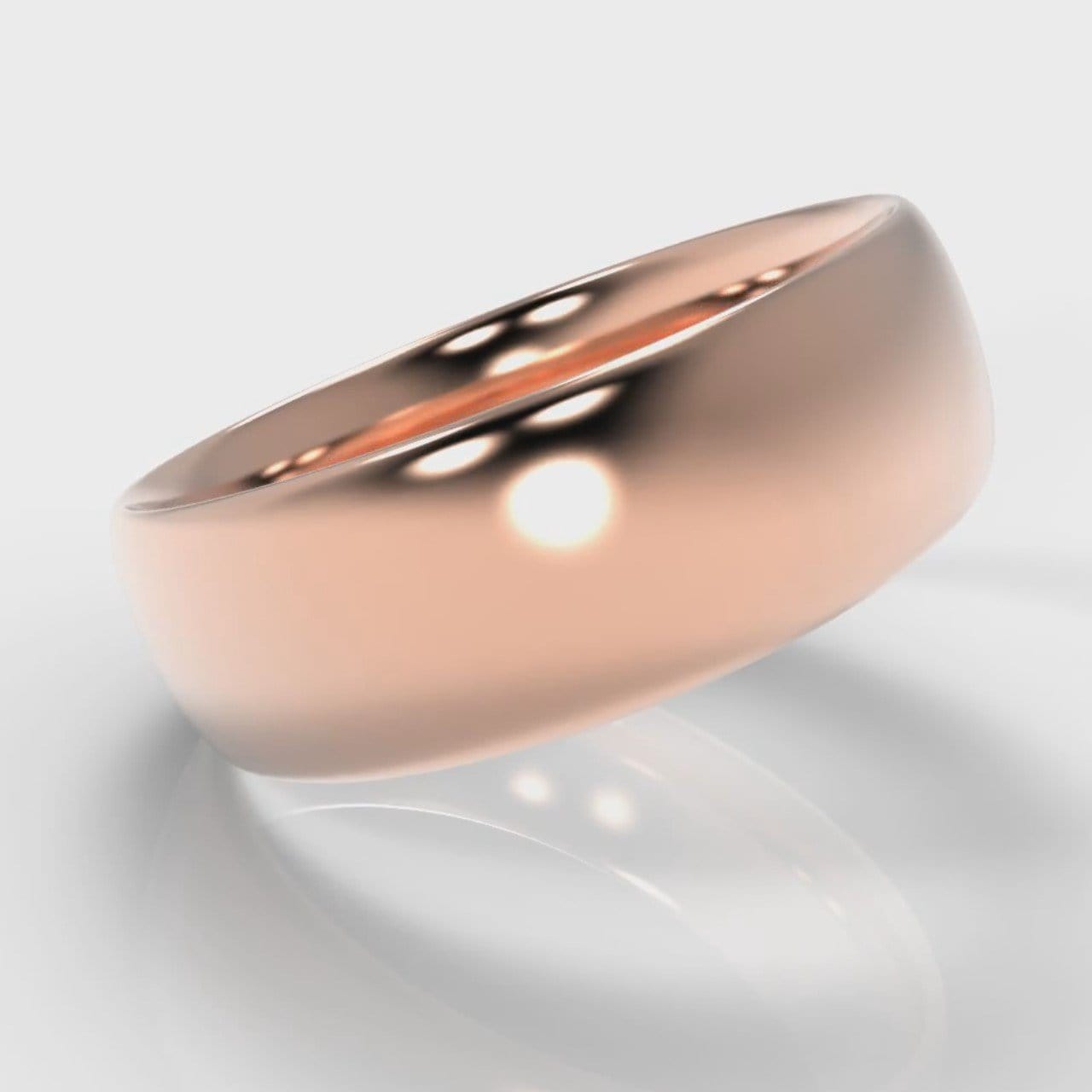 7mm Court Shaped Comfort Fit Wedding Ring - Rose Gold