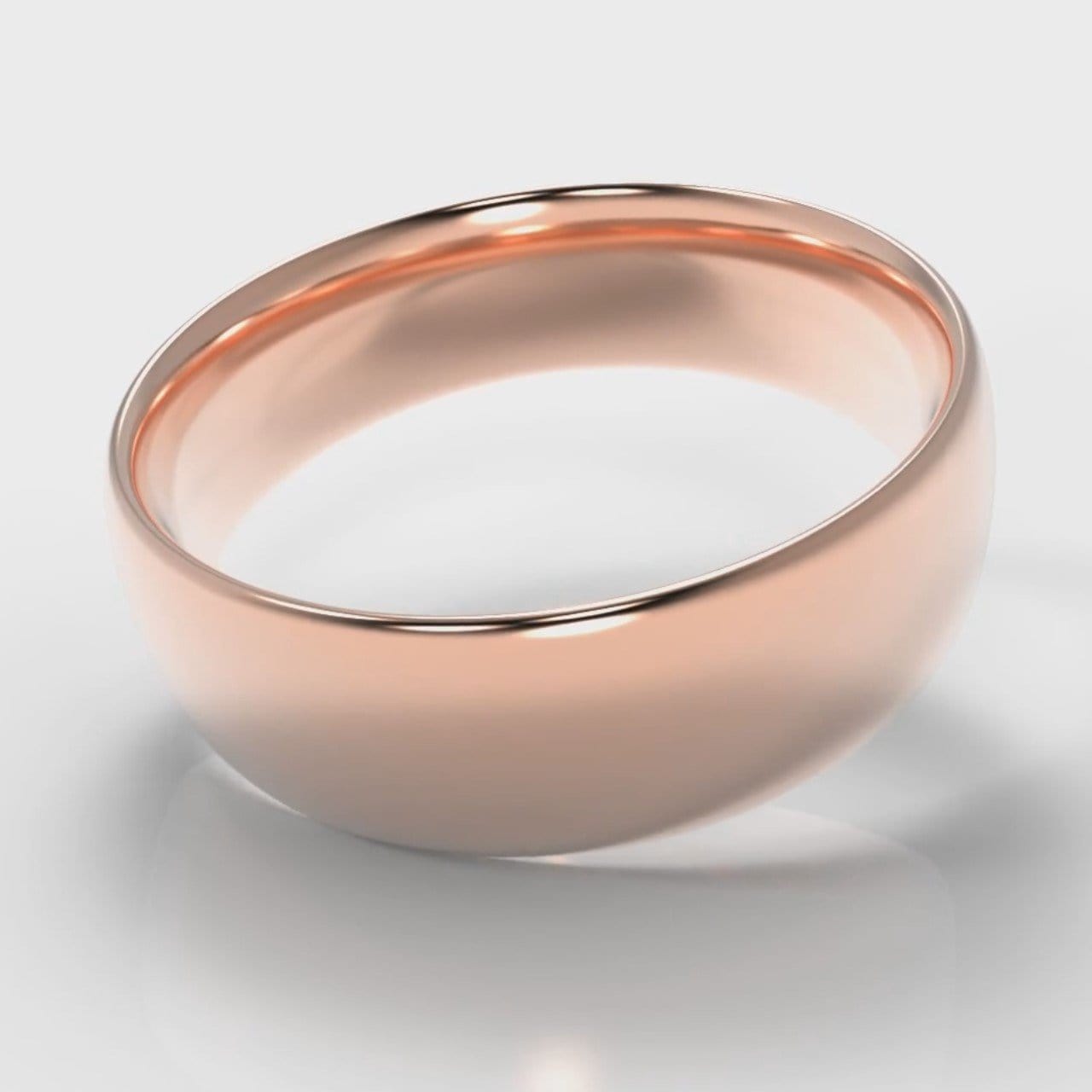7mm Court Shaped Comfort Fit Wedding Ring - Rose Gold