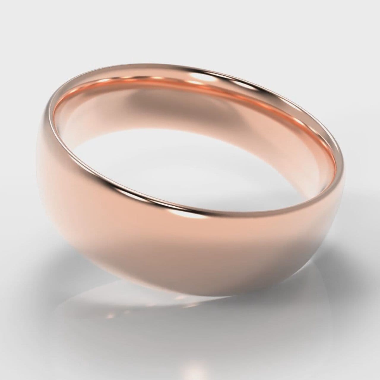 7mm Court Shaped Comfort Fit Wedding Ring - Rose Gold