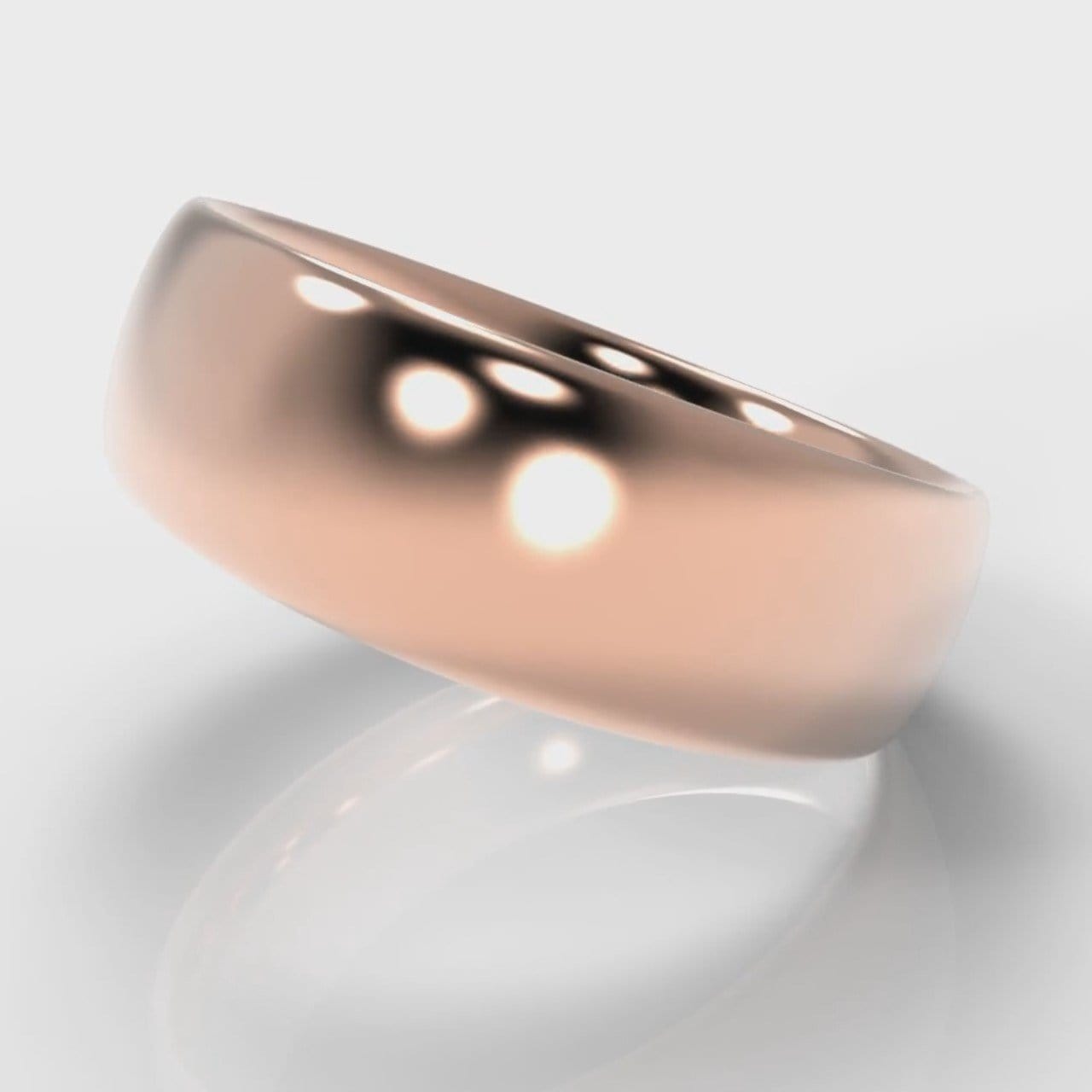 7mm Court Shaped Comfort Fit Wedding Ring - Rose Gold