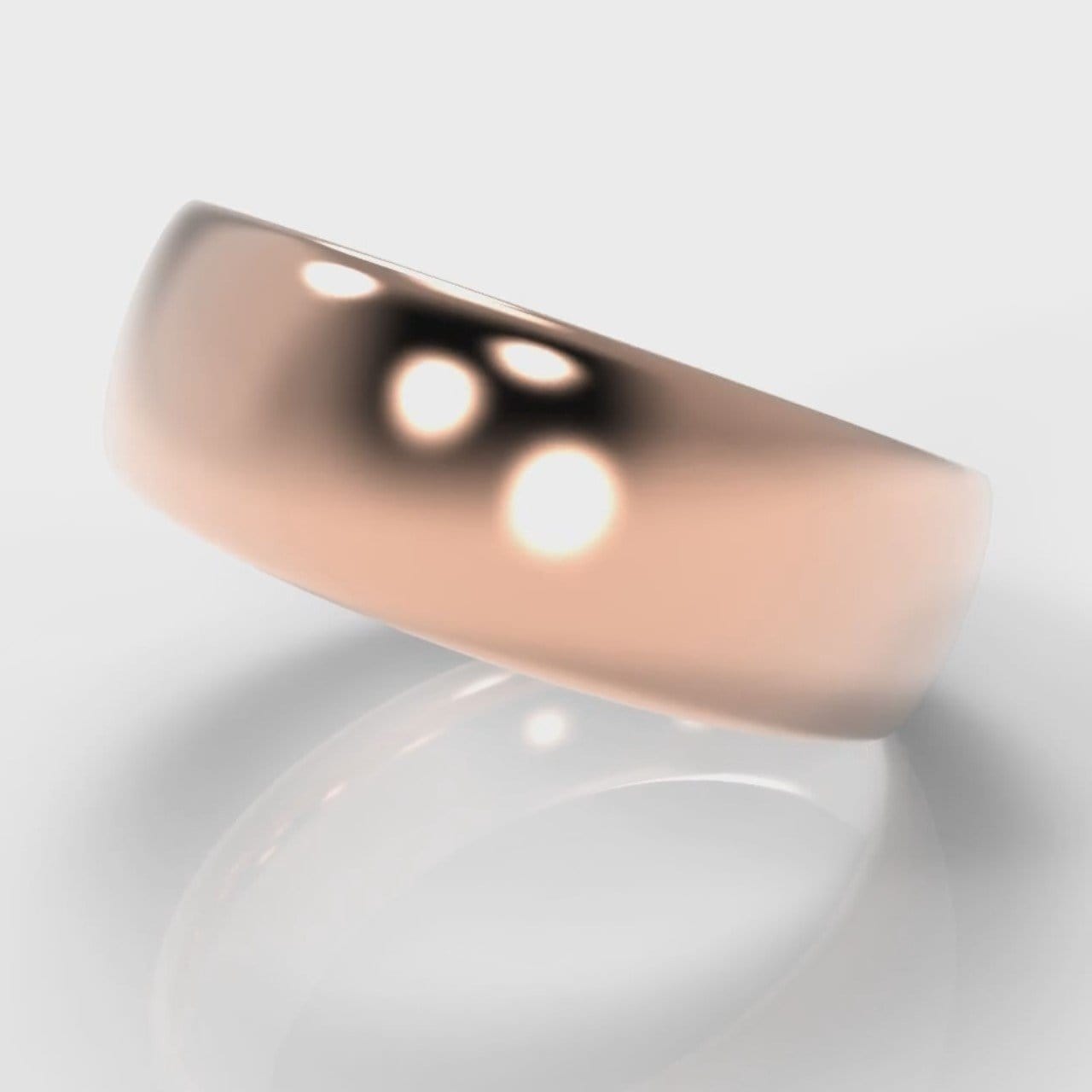 7mm Court Shaped Comfort Fit Wedding Ring - Rose Gold