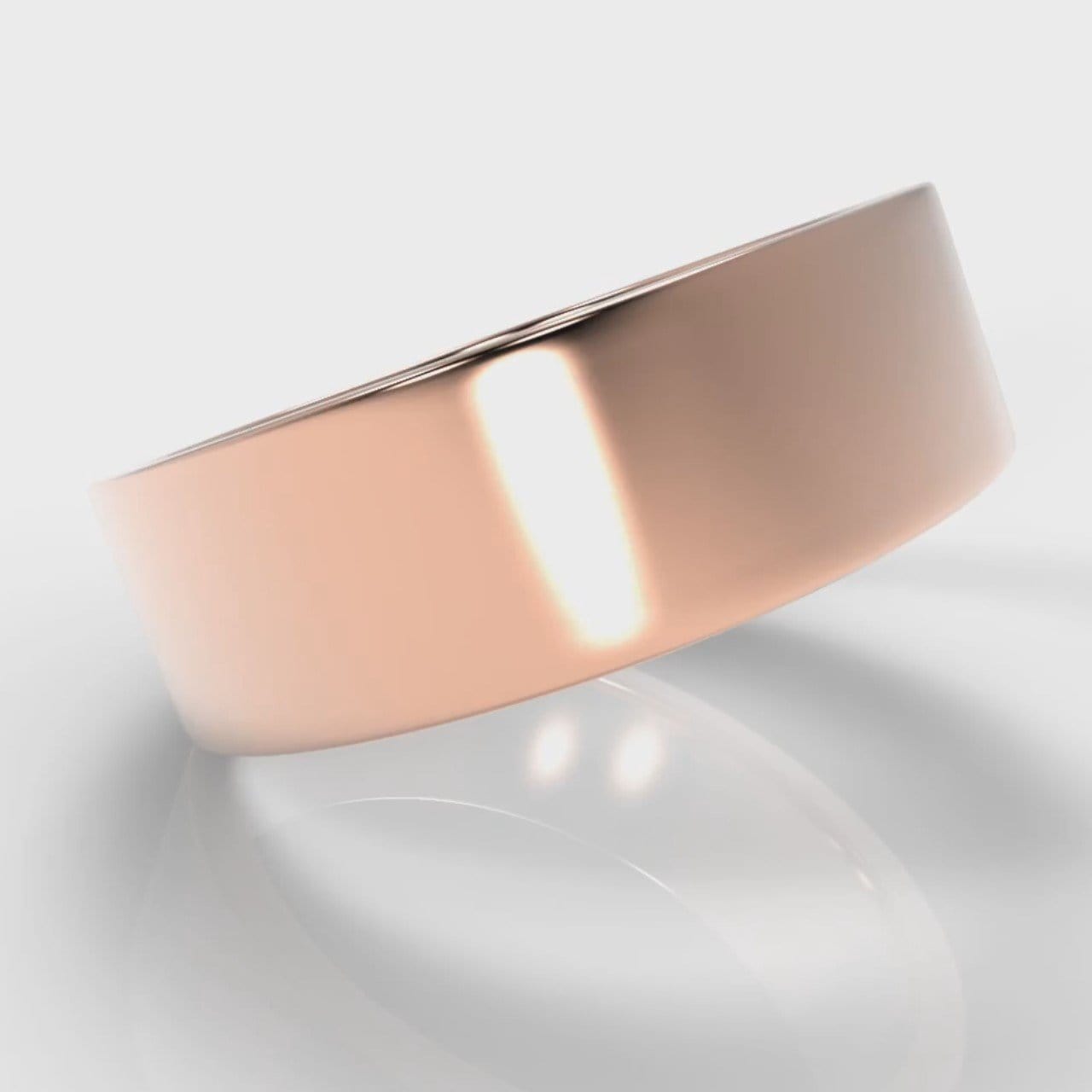 7mm Flat Top Comfort Fit Wedding Ring - Rose Gold