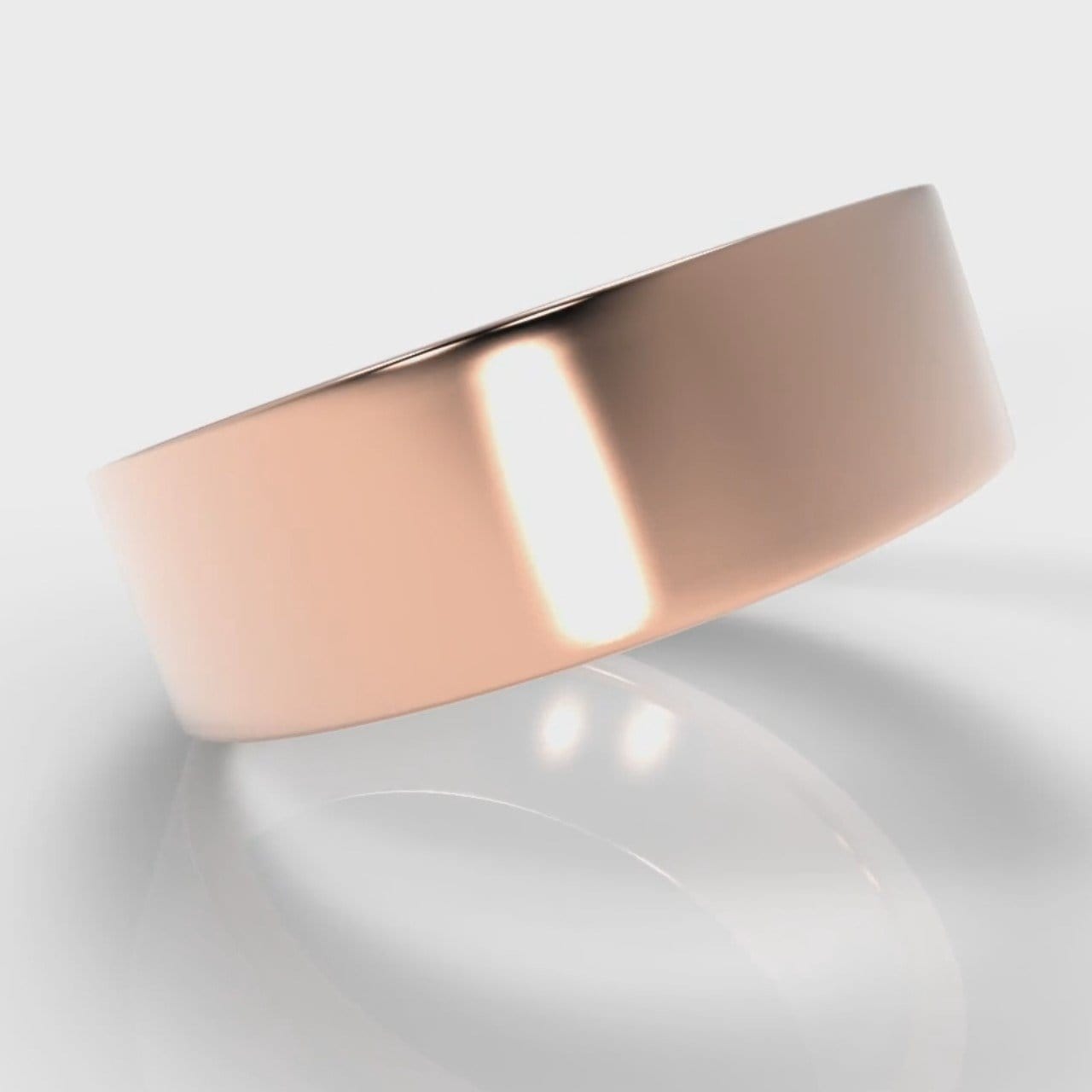 7mm Flat Top Comfort Fit Wedding Ring - Rose Gold