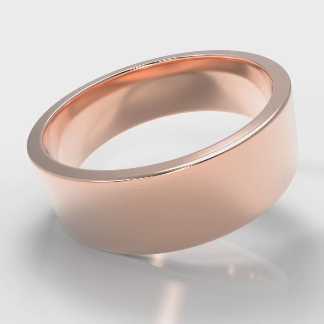 7mm Flat Top Comfort Fit Wedding Ring - Rose Gold