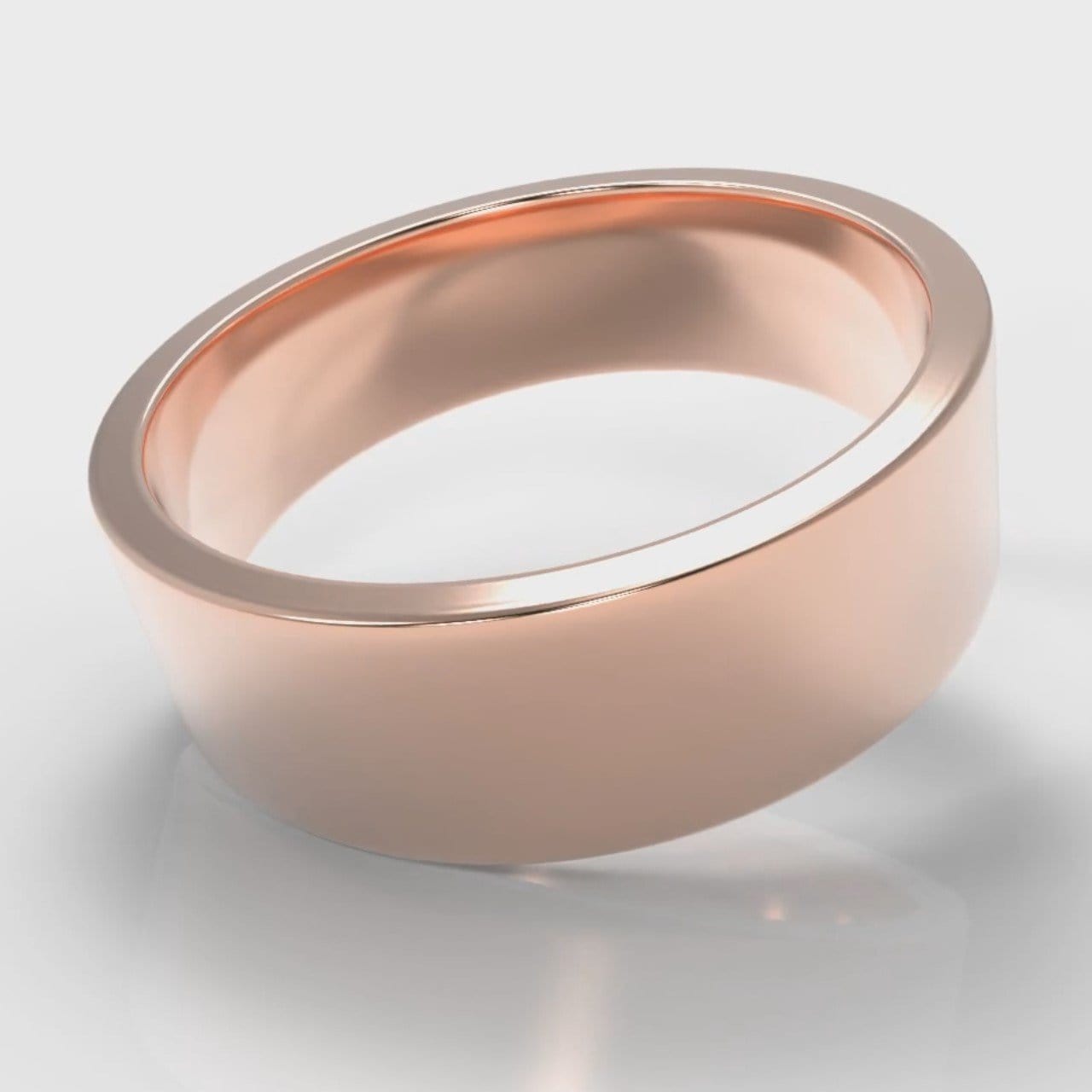 7mm Flat Top Comfort Fit Wedding Ring - Rose Gold