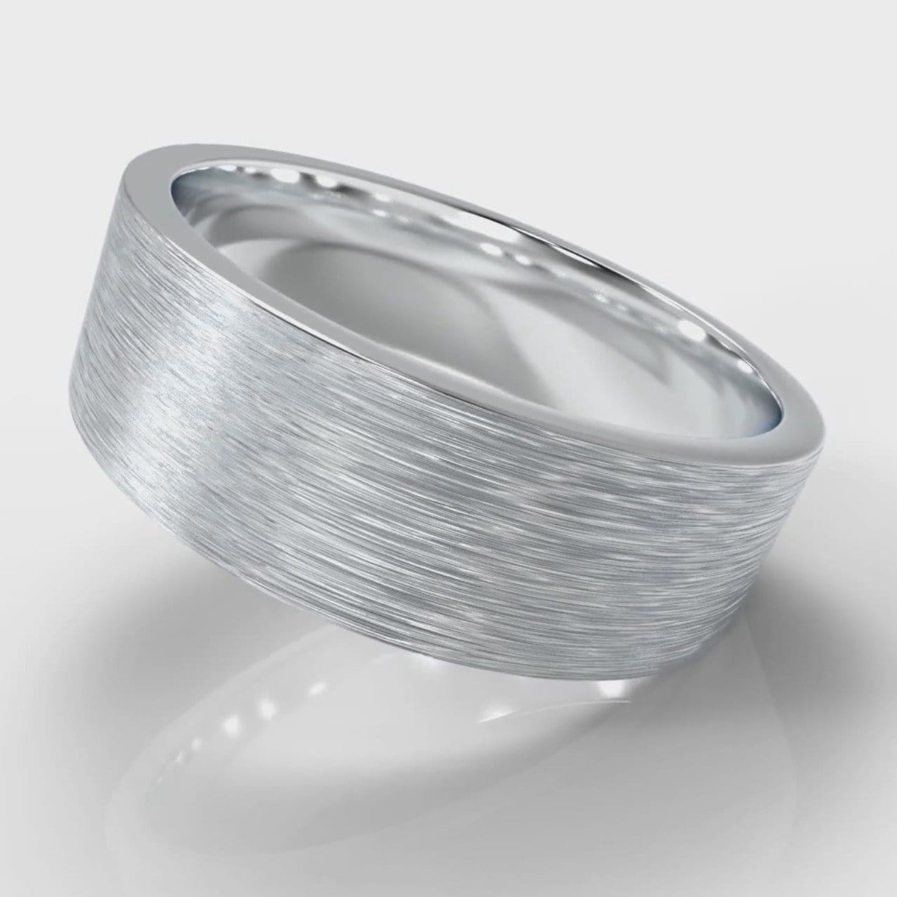 7mm Flat Top Comfort Fit Brushed Wedding Ring