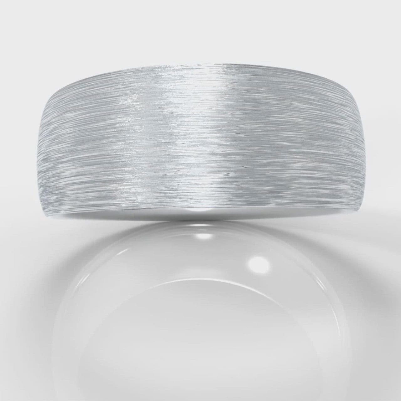 8mm Court Shaped Comfort Fit Brushed Wedding Ring