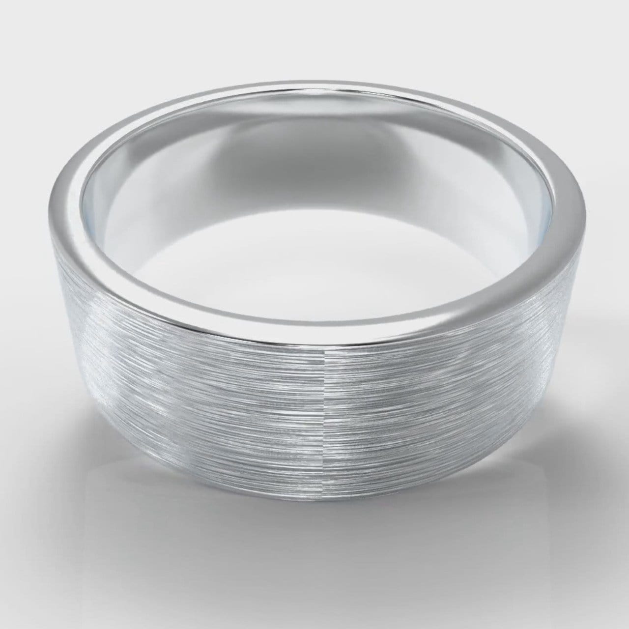 8mm Flat Top Comfort Fit Brushed Wedding Ring