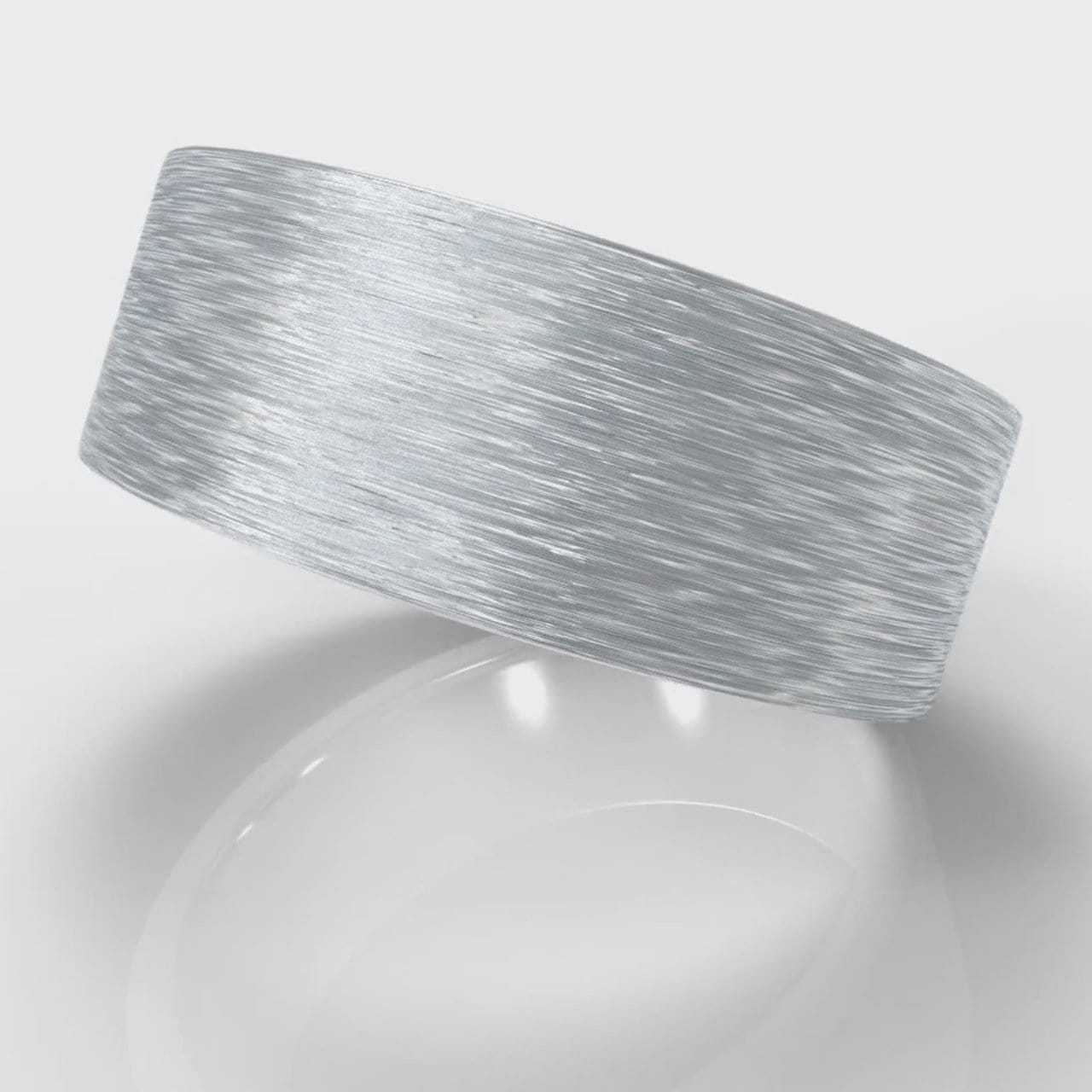 8mm Flat Top Comfort Fit Brushed Wedding Ring
