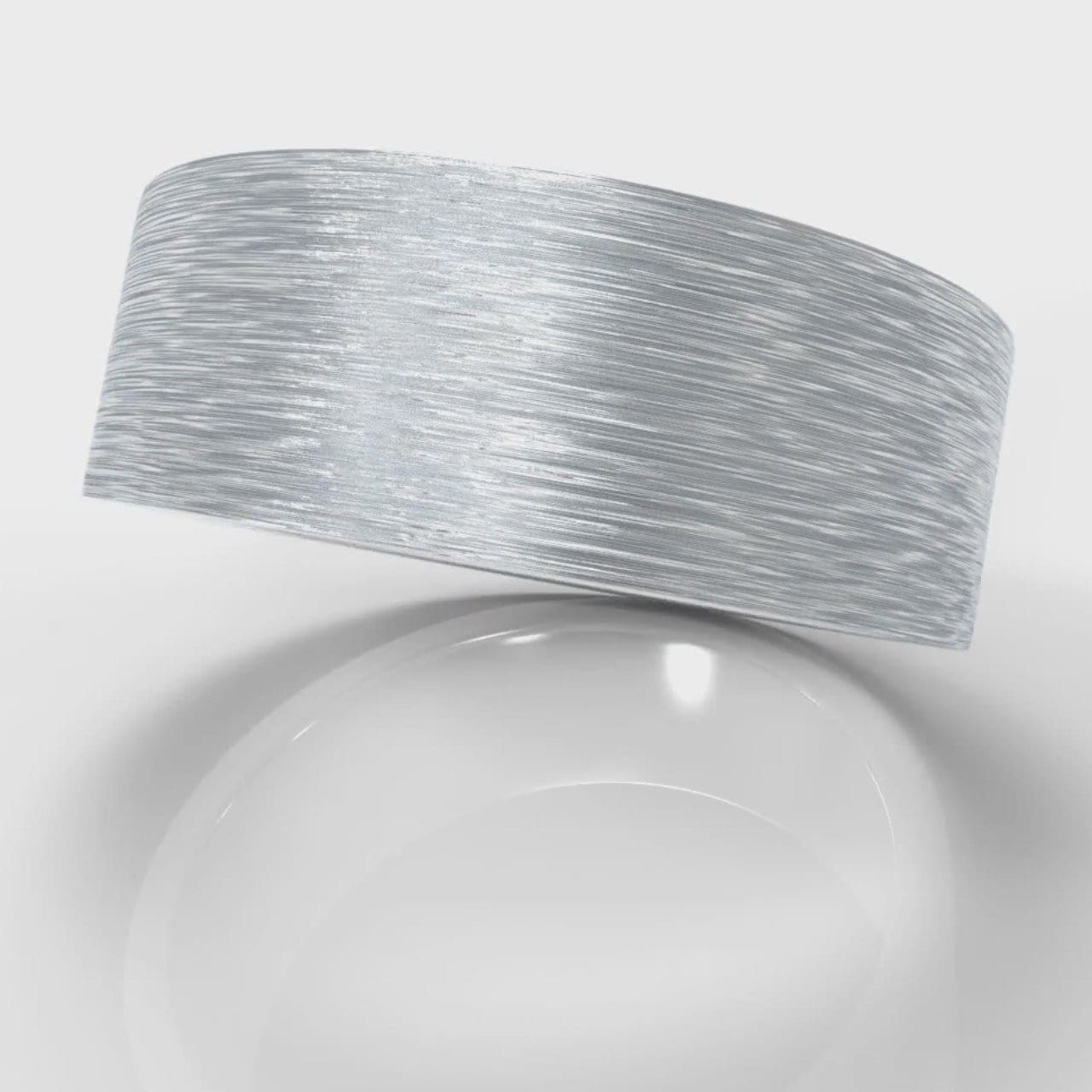 8mm Flat Top Comfort Fit Brushed Wedding Ring