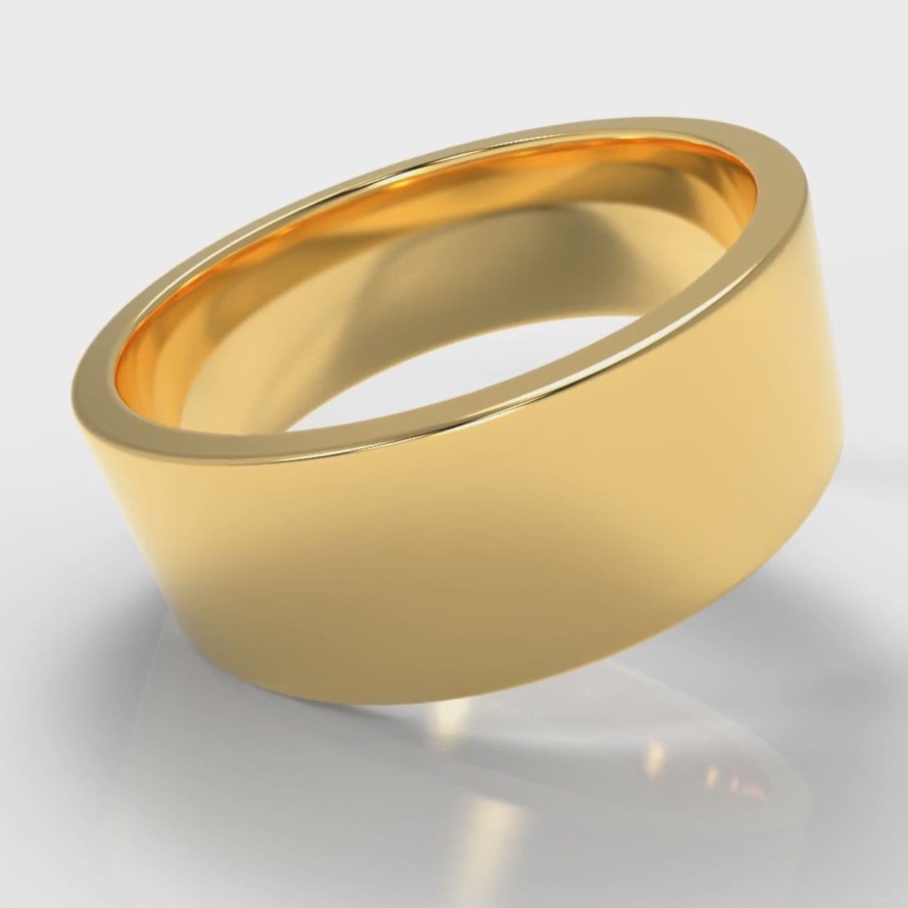 8mm Flat Top Comfort Fit Wedding Ring - Yellow Gold