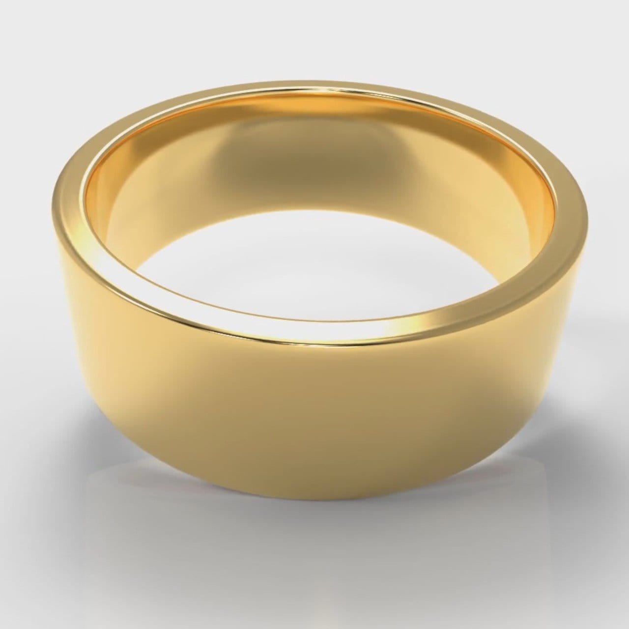 8mm Flat Top Comfort Fit Wedding Ring - Yellow Gold