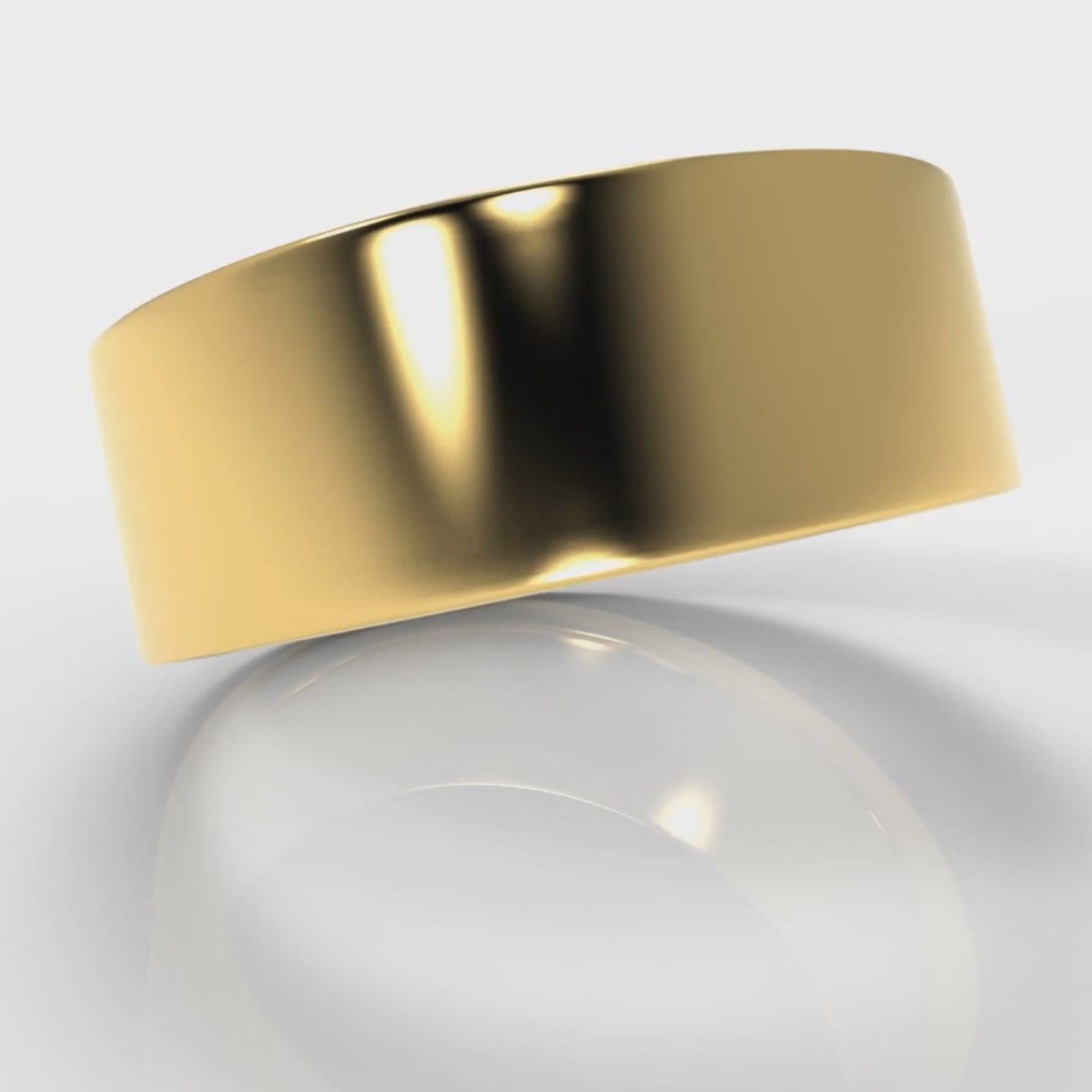 8mm Flat Top Comfort Fit Wedding Ring - Yellow Gold