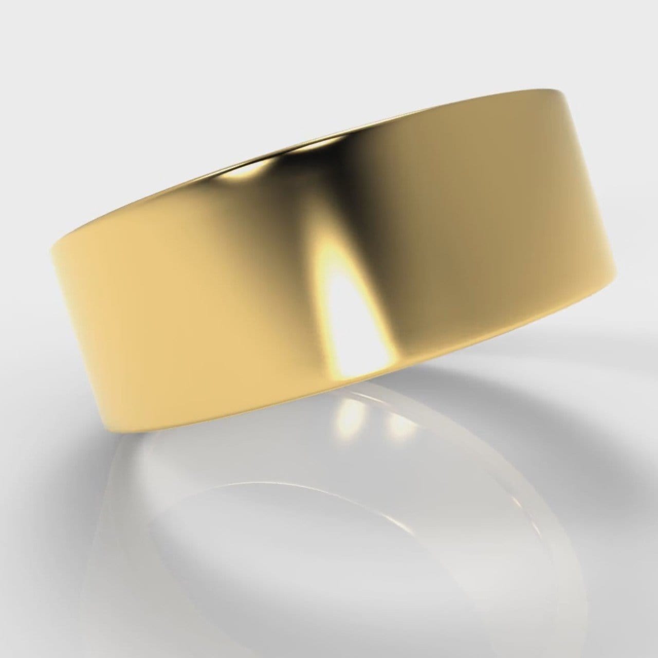 8mm Flat Top Comfort Fit Wedding Ring - Yellow Gold