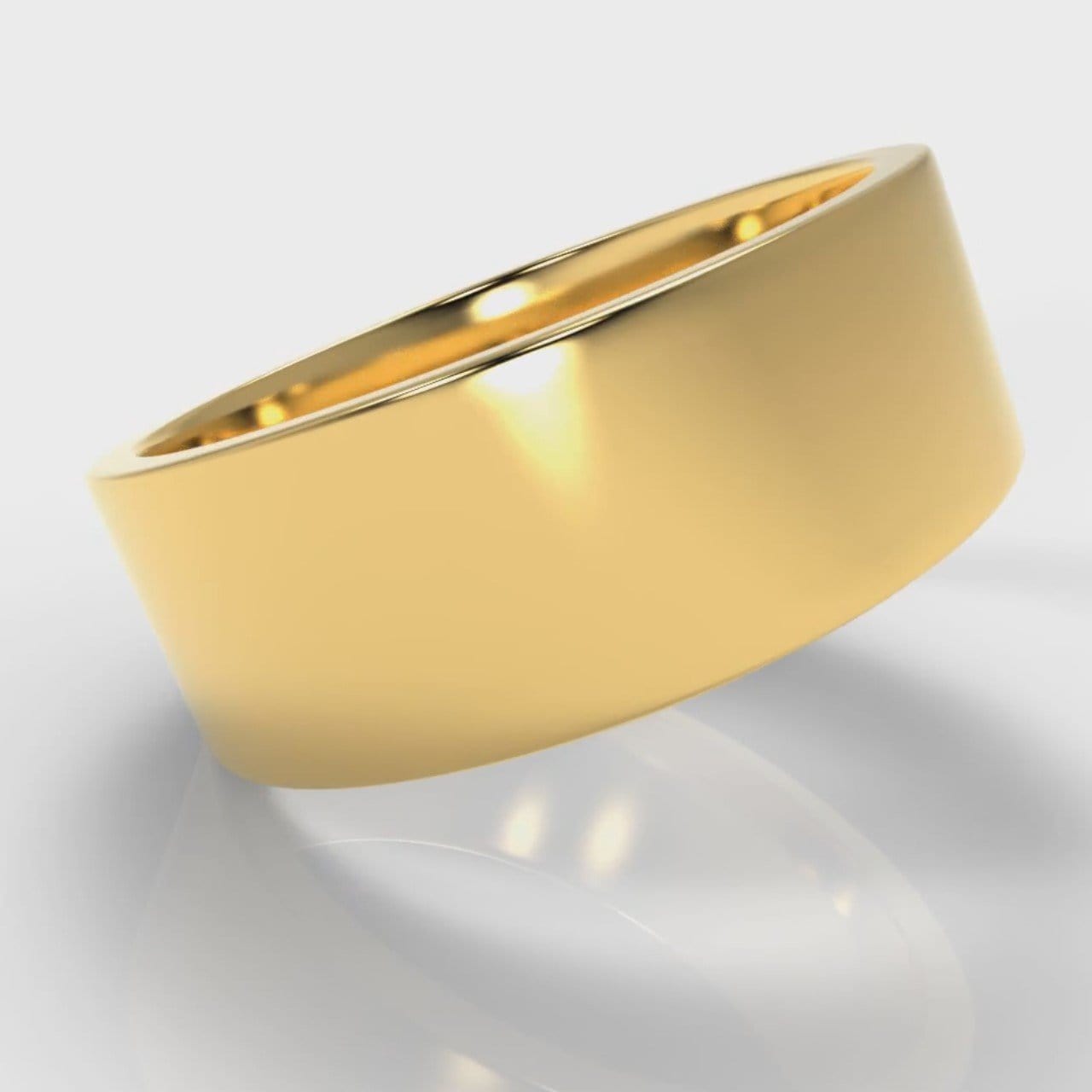 8mm Flat Top Comfort Fit Wedding Ring - Yellow Gold