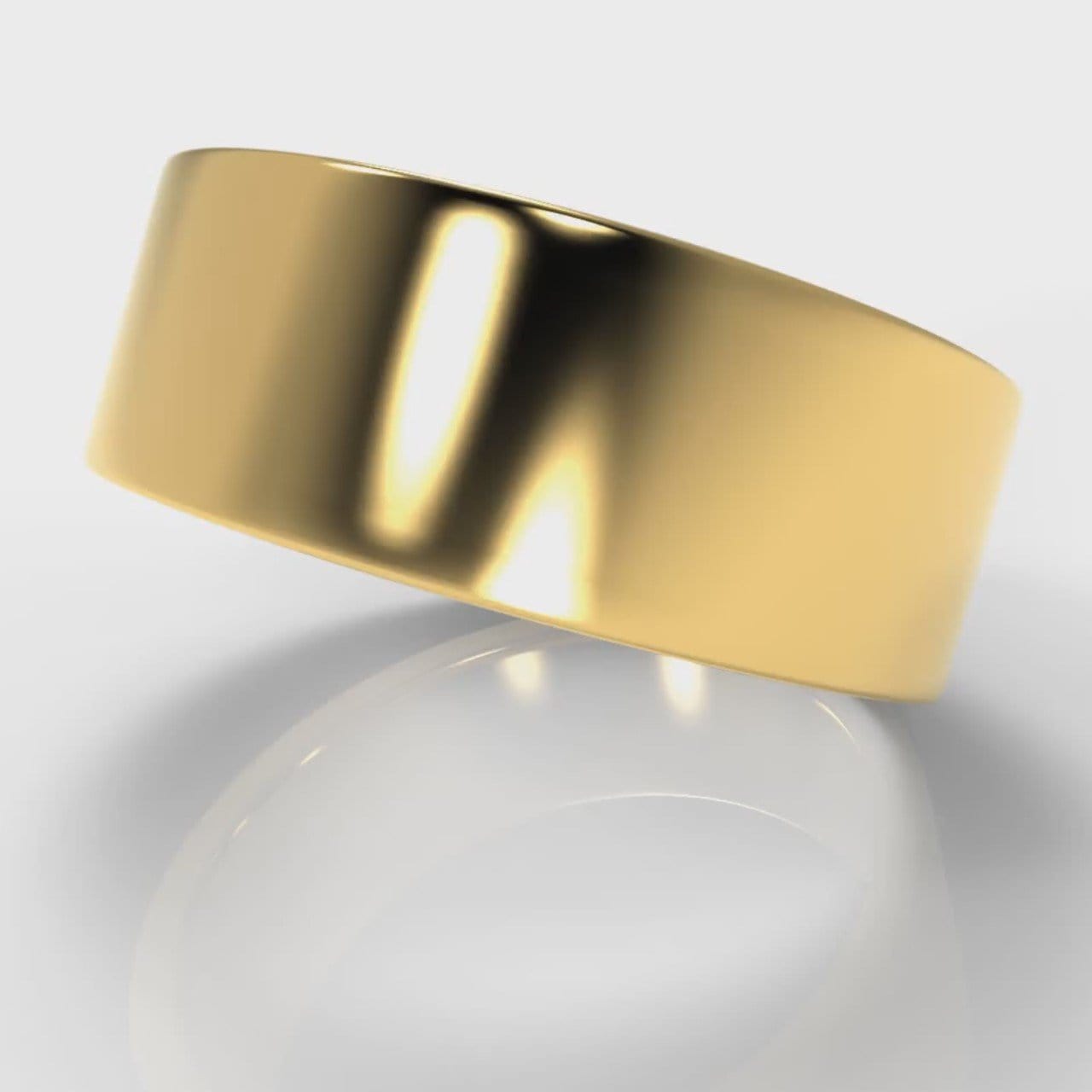 8mm Flat Top Comfort Fit Wedding Ring - Yellow Gold