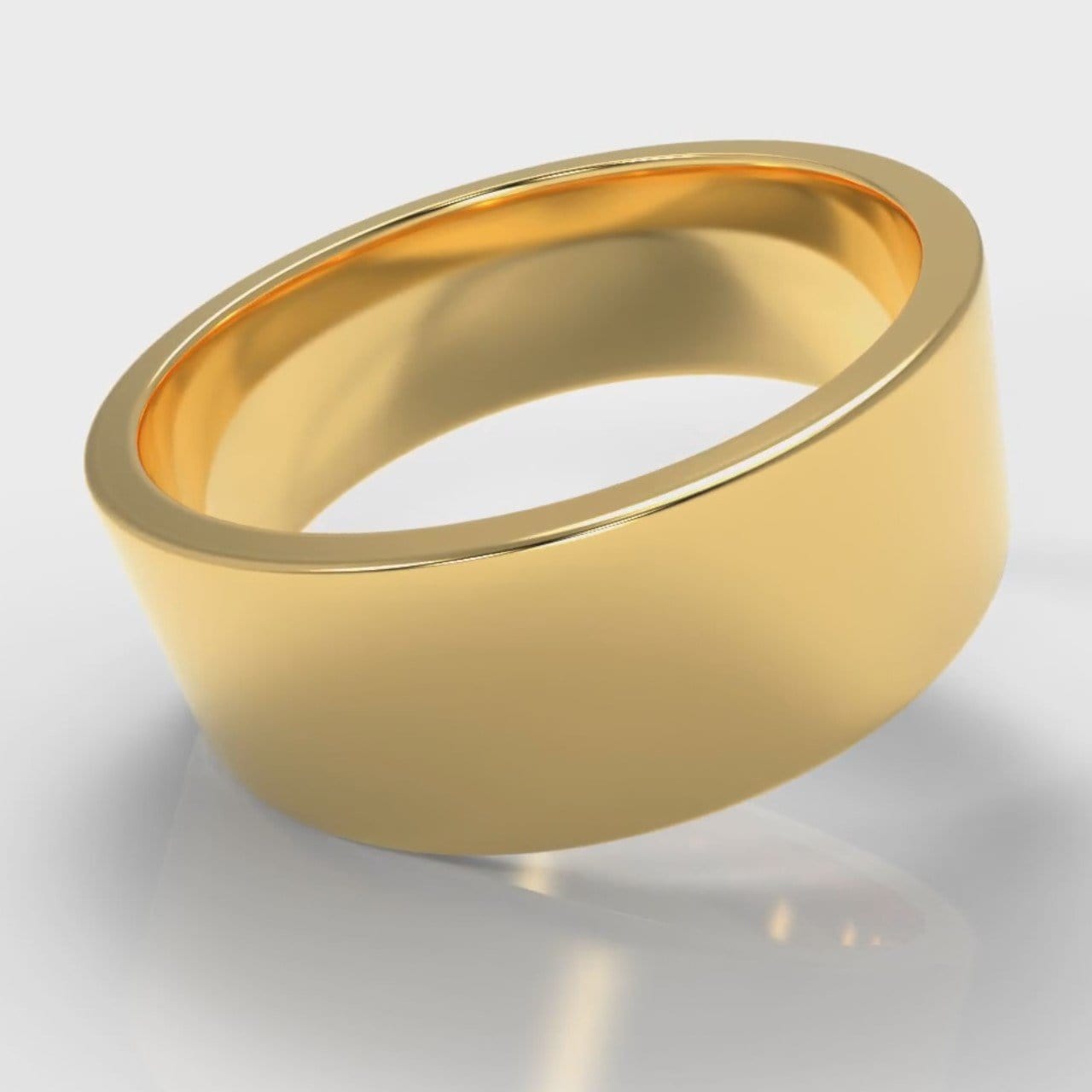 8mm Flat Top Comfort Fit Wedding Ring - Yellow Gold