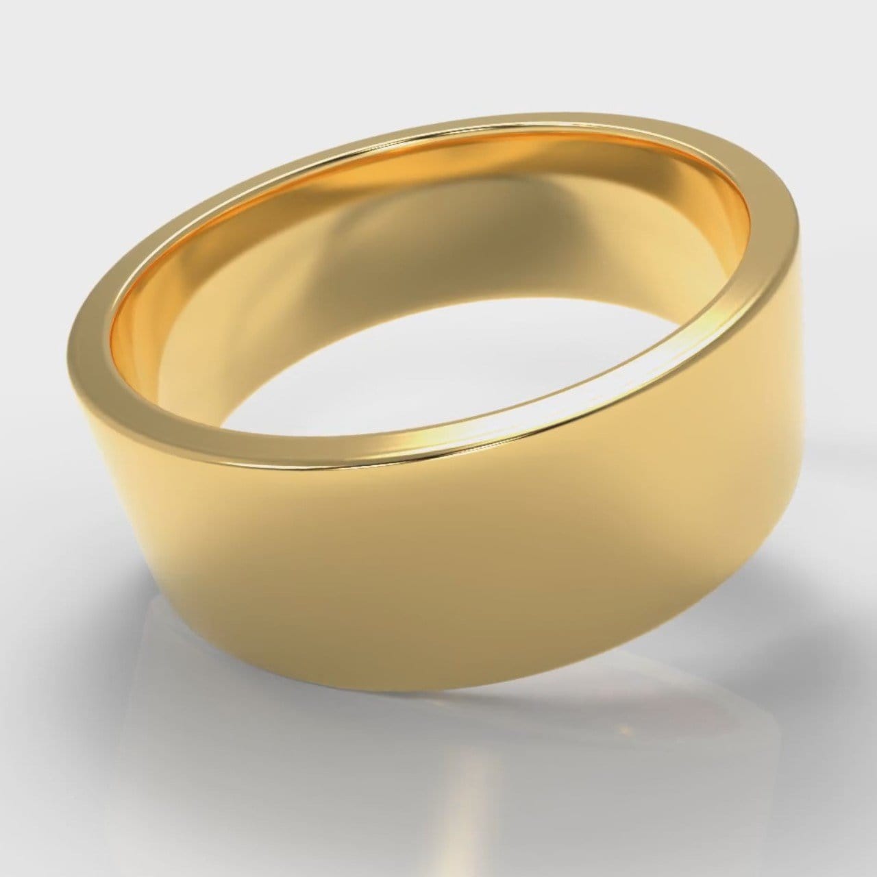 8mm Flat Top Comfort Fit Wedding Ring - Yellow Gold