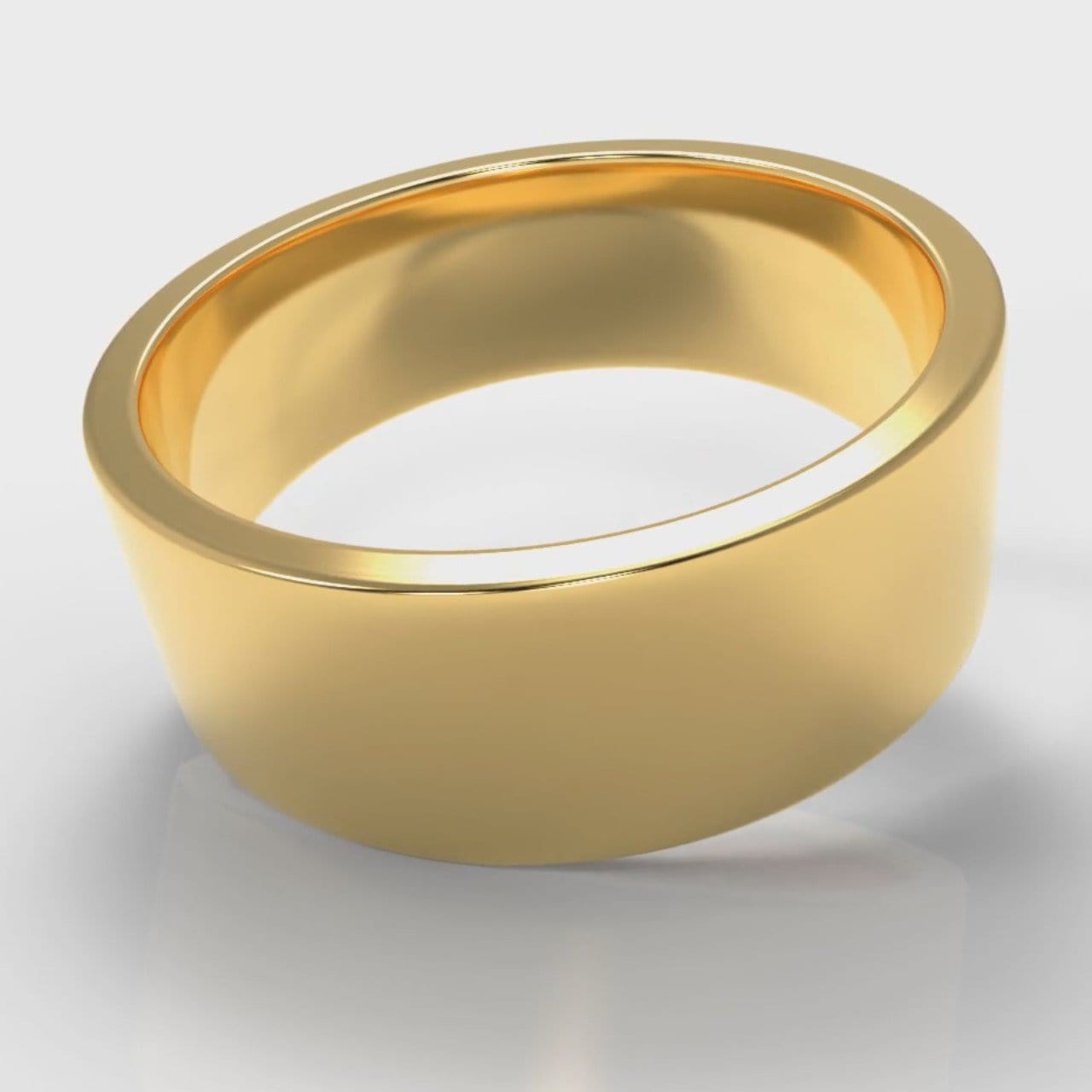 8mm Flat Top Comfort Fit Wedding Ring - Yellow Gold
