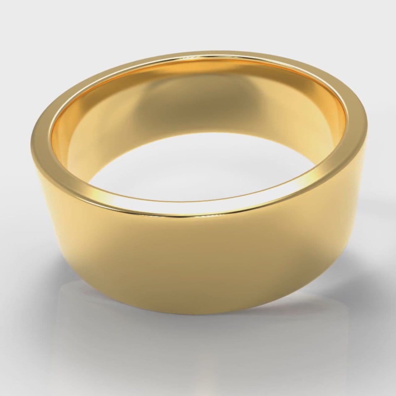 8mm Flat Top Comfort Fit Wedding Ring - Yellow Gold