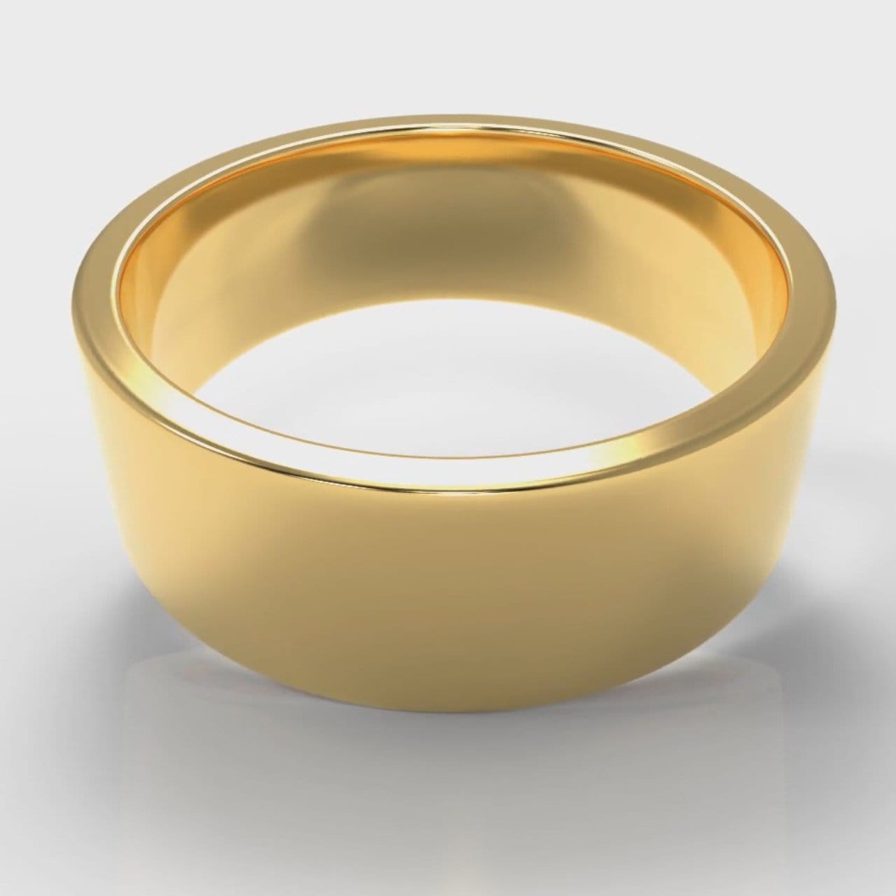 8mm Flat Top Comfort Fit Wedding Ring - Yellow Gold
